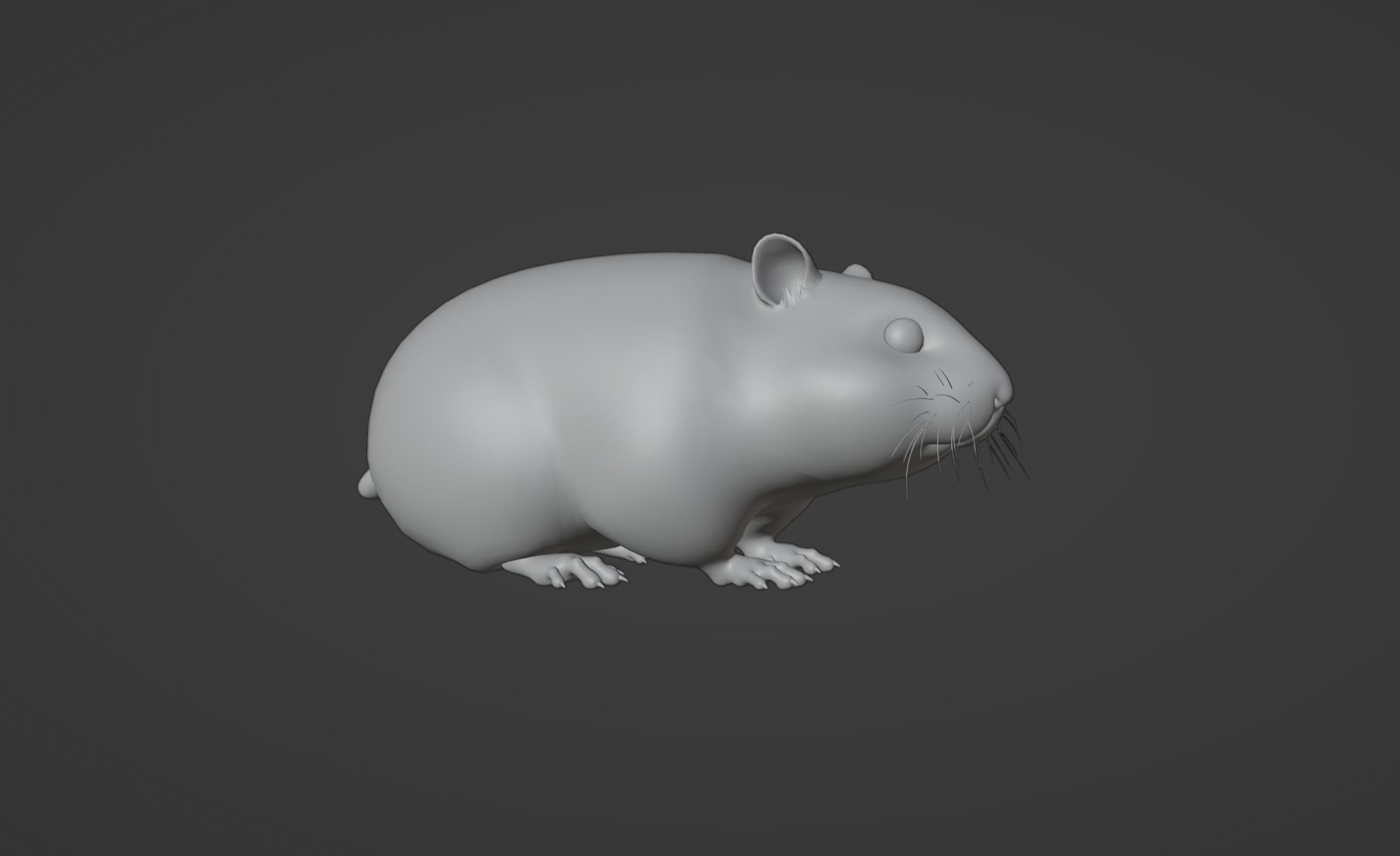 hamster Low-poly 3D model_6