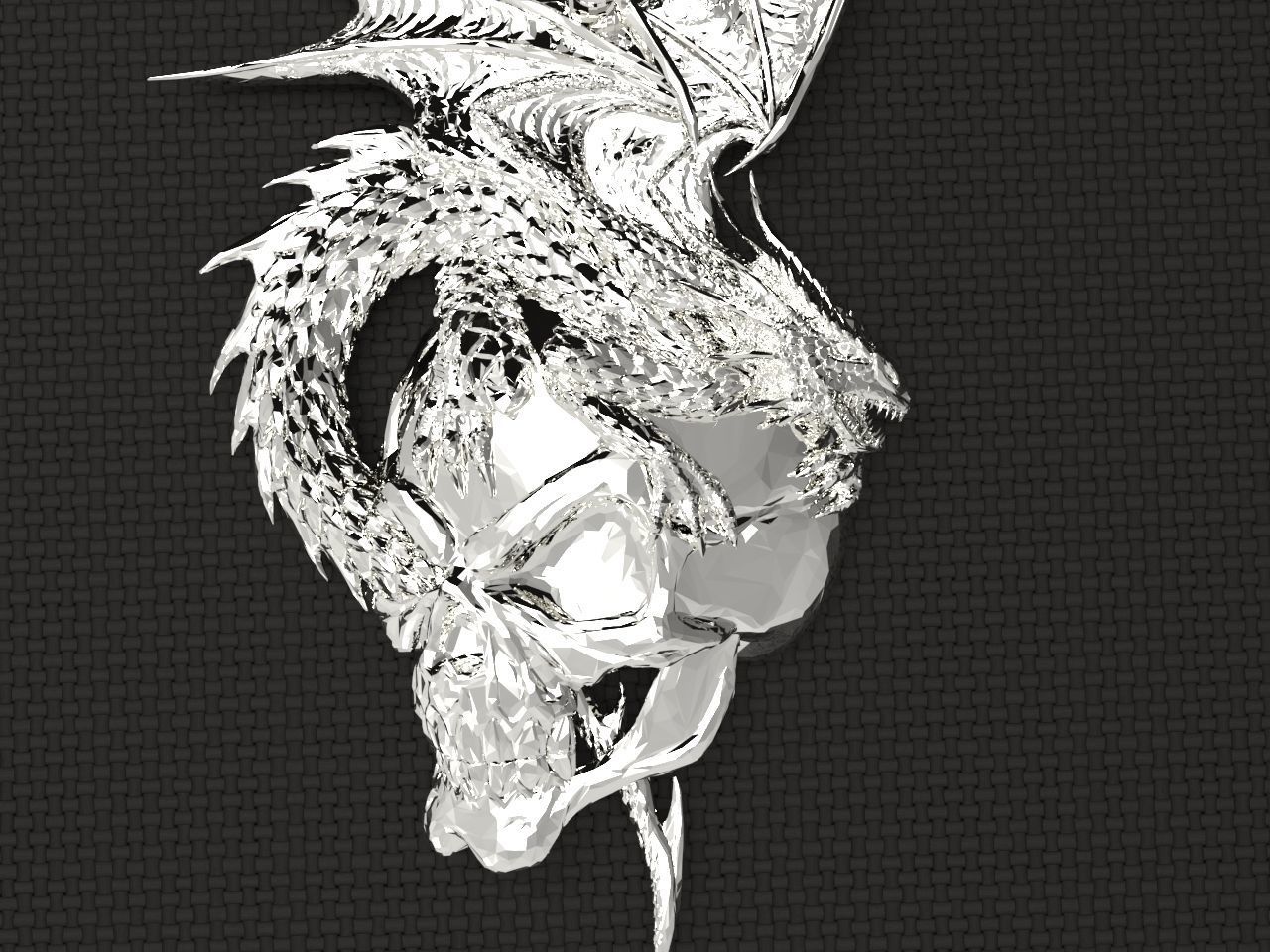 Dragon skull pendant 3D print model_1