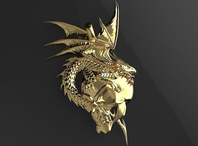Dragon skull pendant 3D print model
