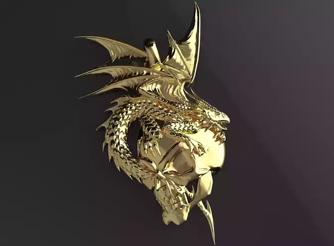 Dragon skull pendant 3D print model