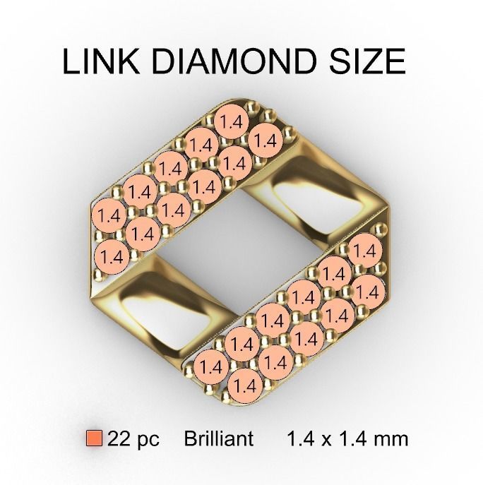 12 MM NEW CUBAN LINK FOR BRACELET OR NECKLACE 3D print model_12