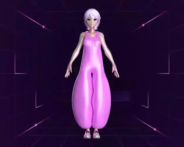 Girls Meta Fashion Dress Low-poly 3D model
