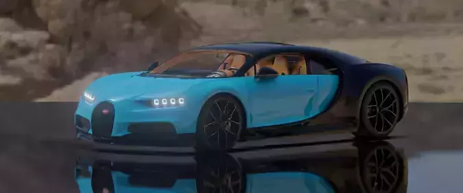 Bugatti Chiron - Photorealistic Low-poly 3D model