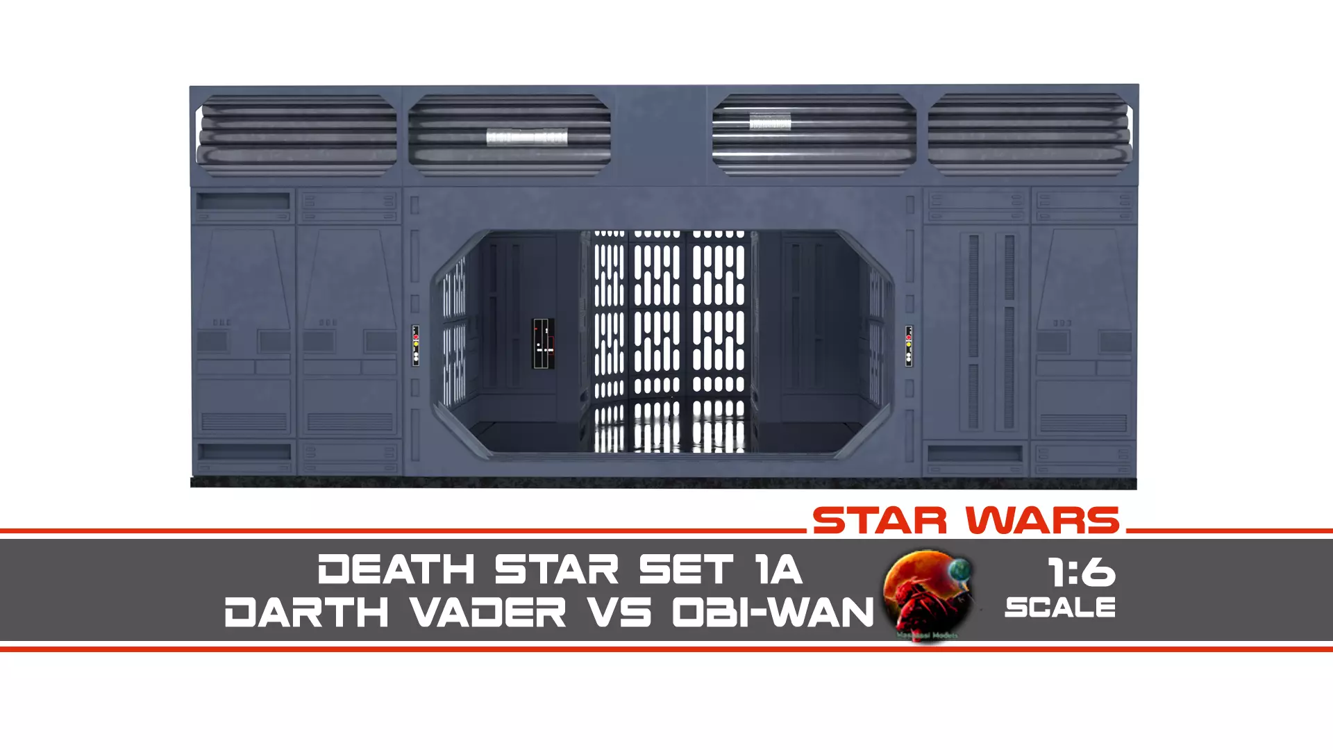 Set 1a - Death Star Vader vs Obi-Wan 1-6 scale Hottoys 3D print model_0