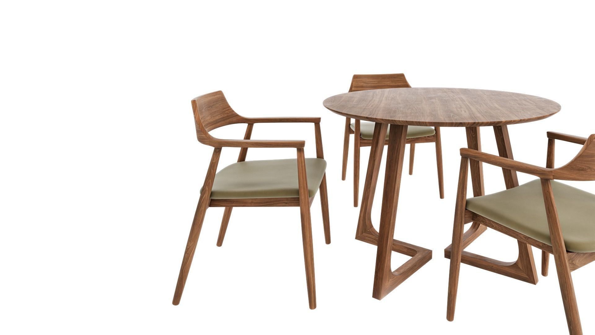 Nordic dining table and Nordic dining chair 3D model_3