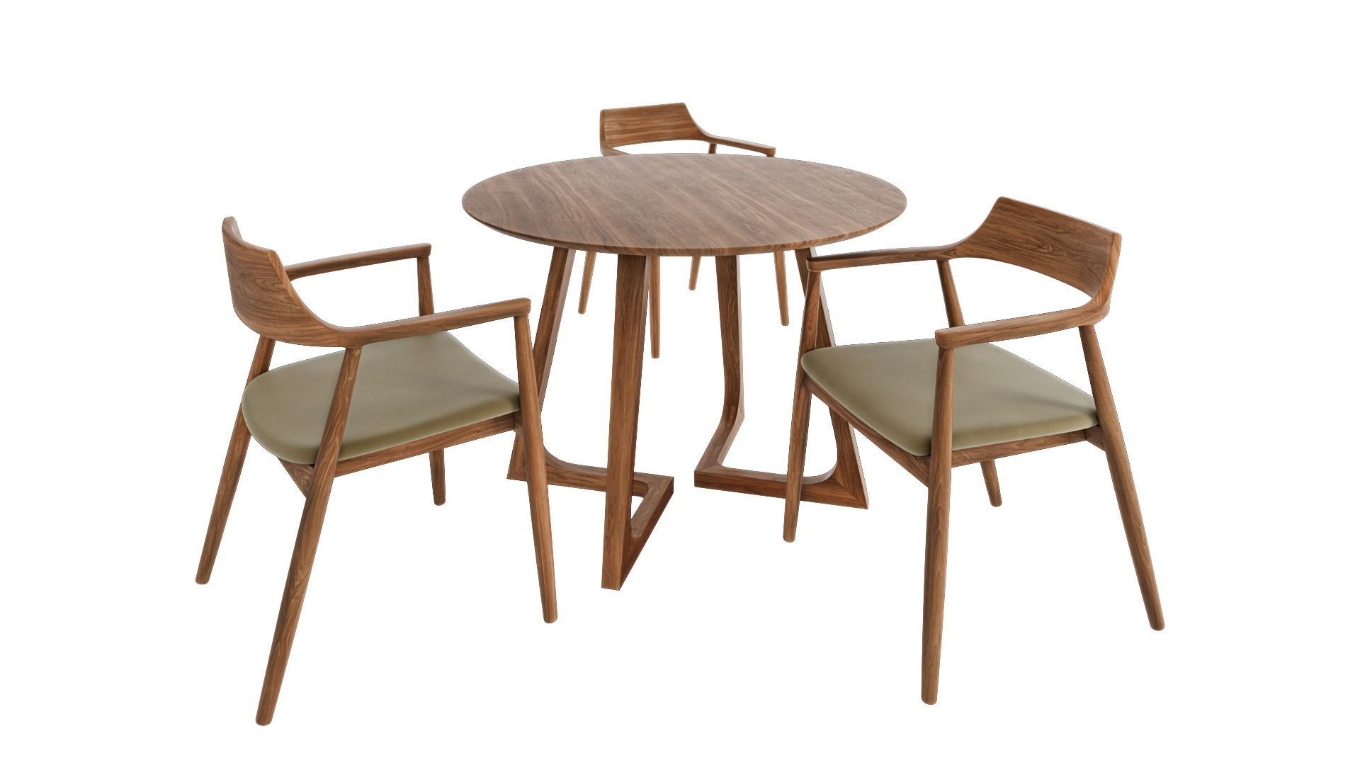 Nordic dining table and Nordic dining chair 3D model_2