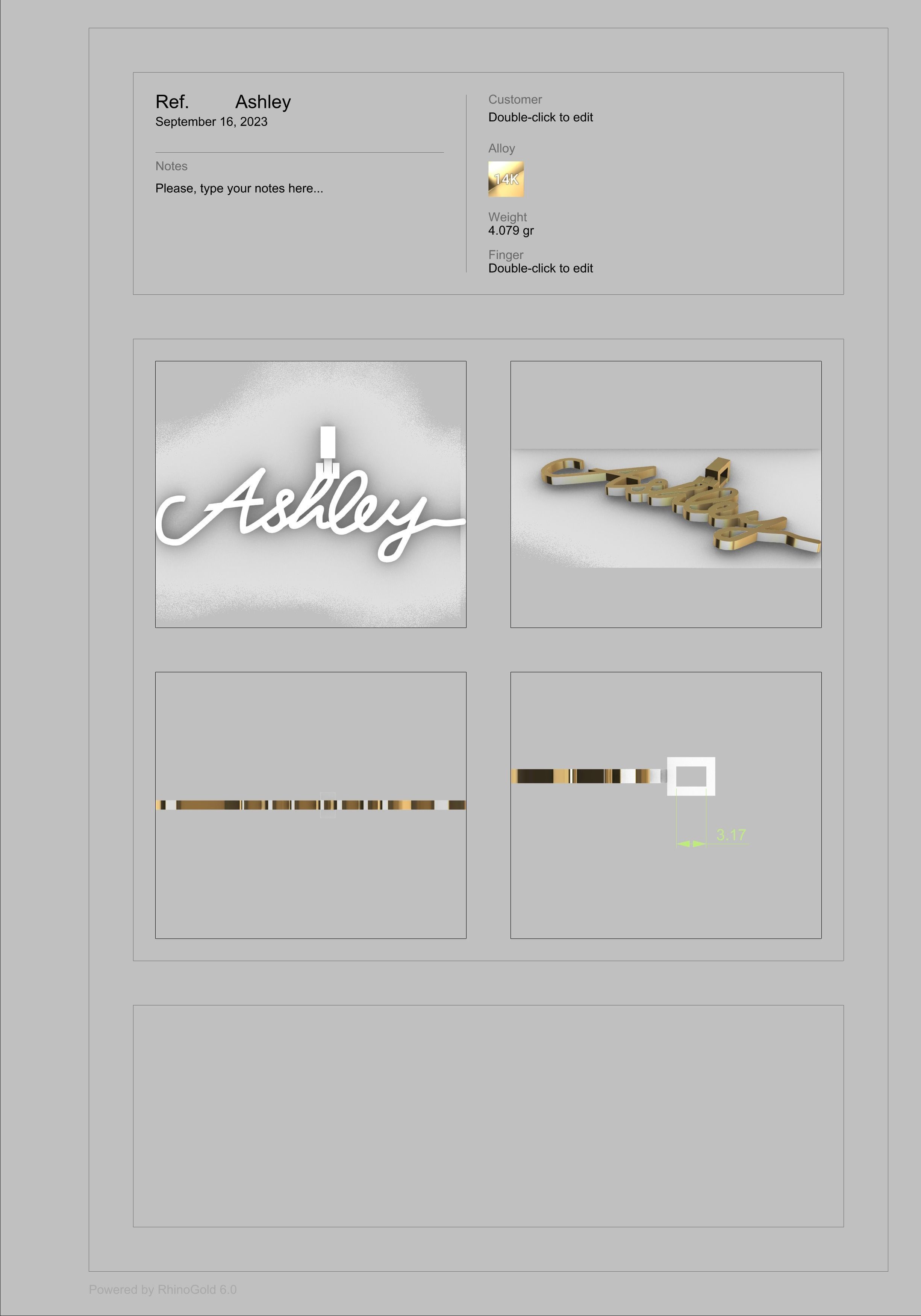 Ashley Personalized Name Necklace Jewelry 3D print model_9