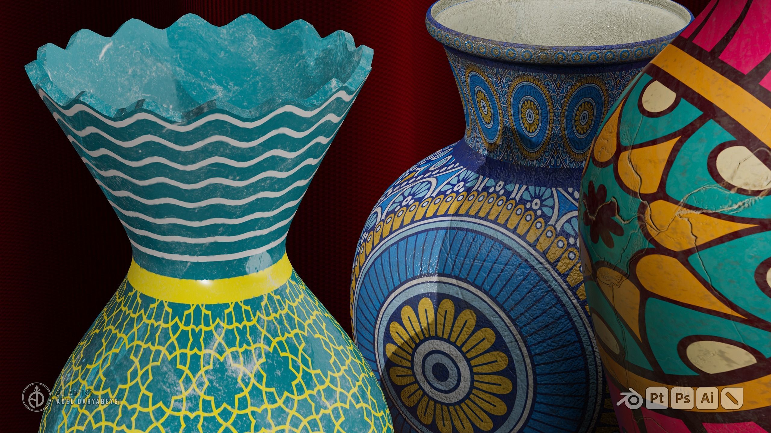 Vase Collection 3 Low-poly 3D model_6