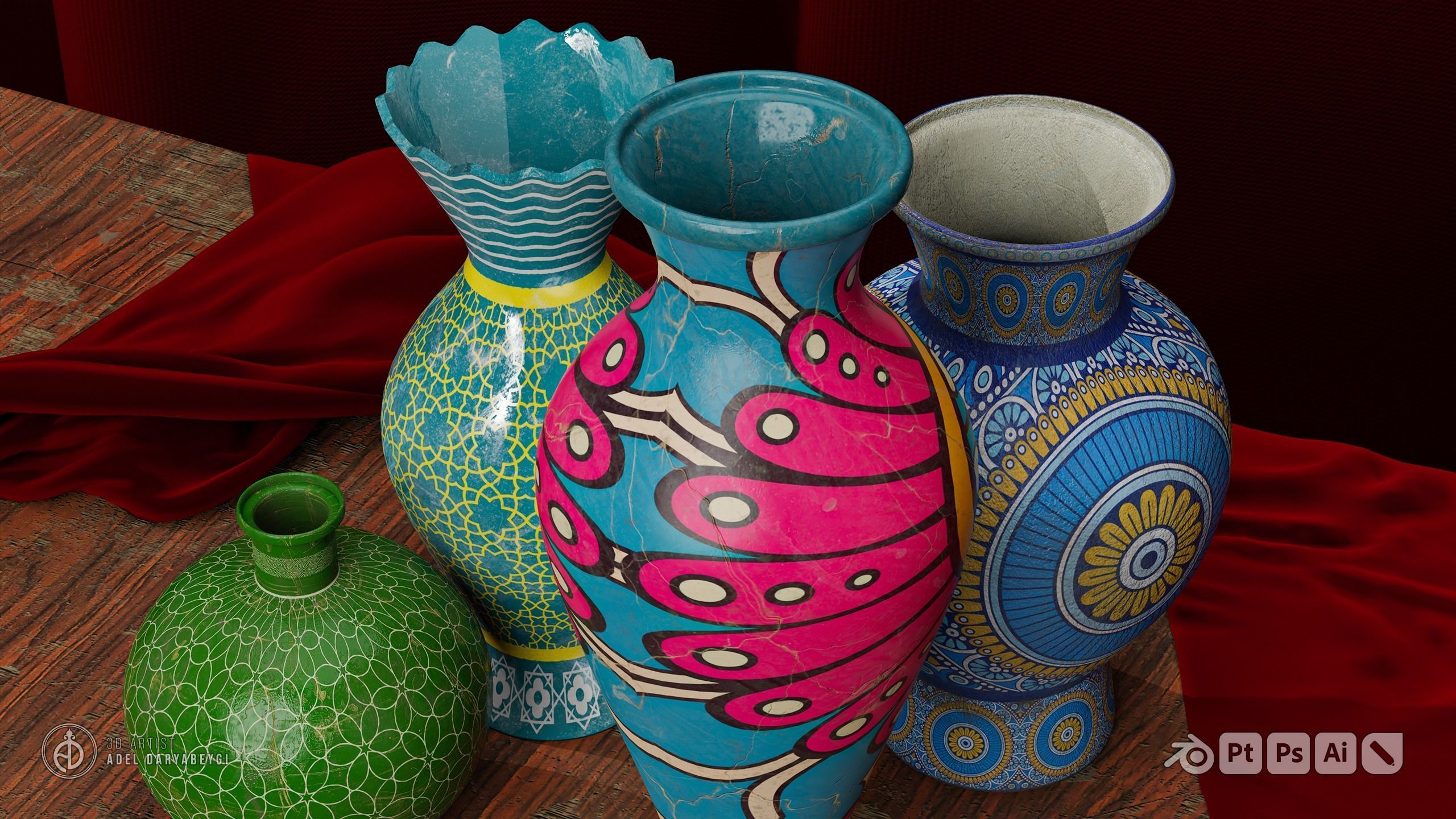 Vase Collection 3 Low-poly 3D model_5