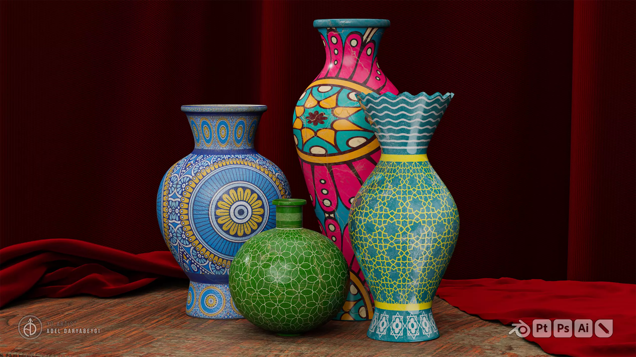 Vase Collection 3 Low-poly 3D model_0