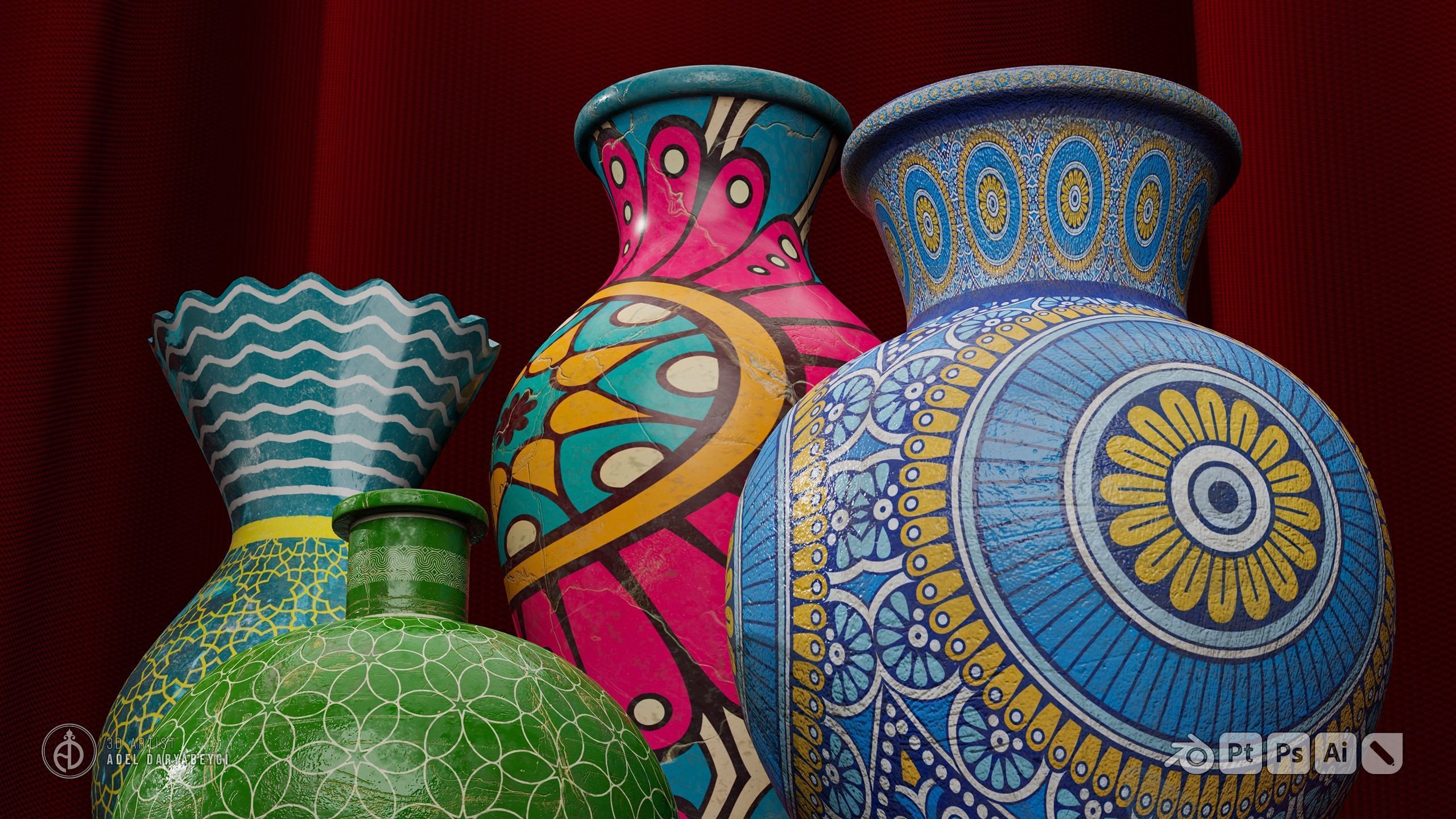 Vase Collection 3 Low-poly 3D model_4