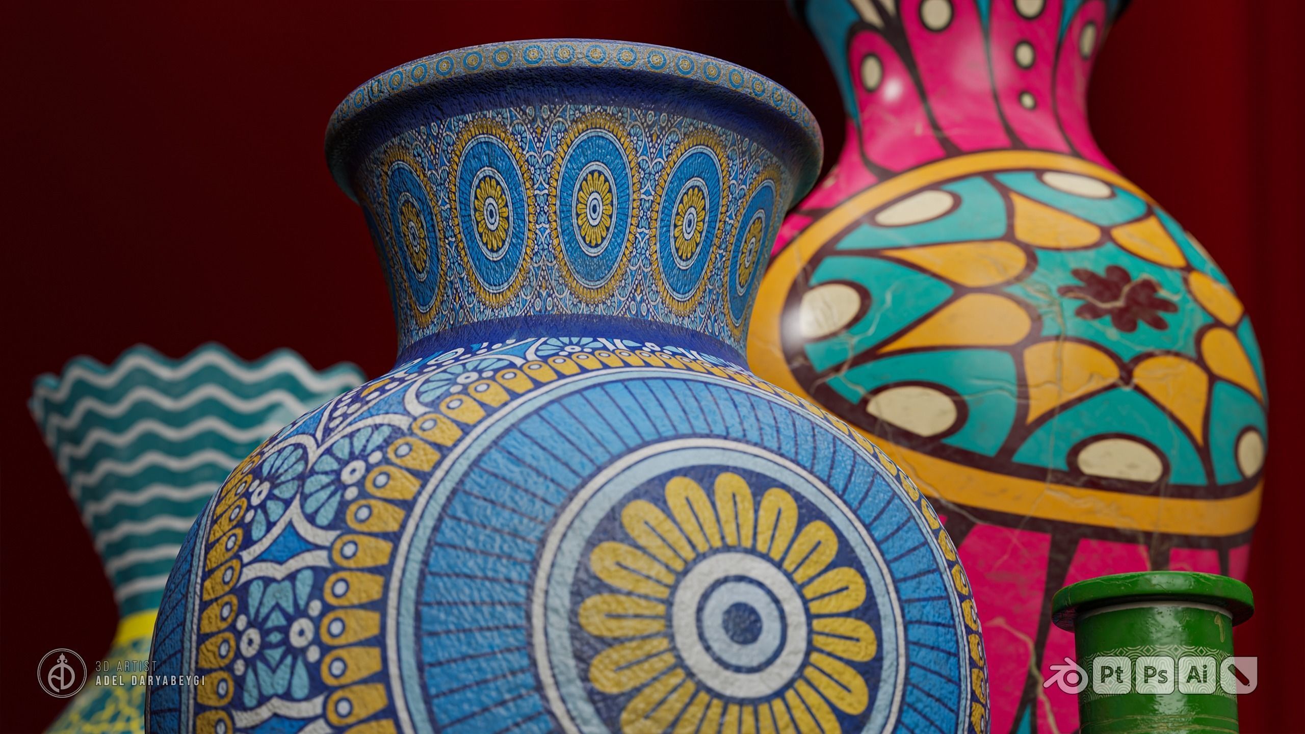 Vase Collection 3 Low-poly 3D model_12