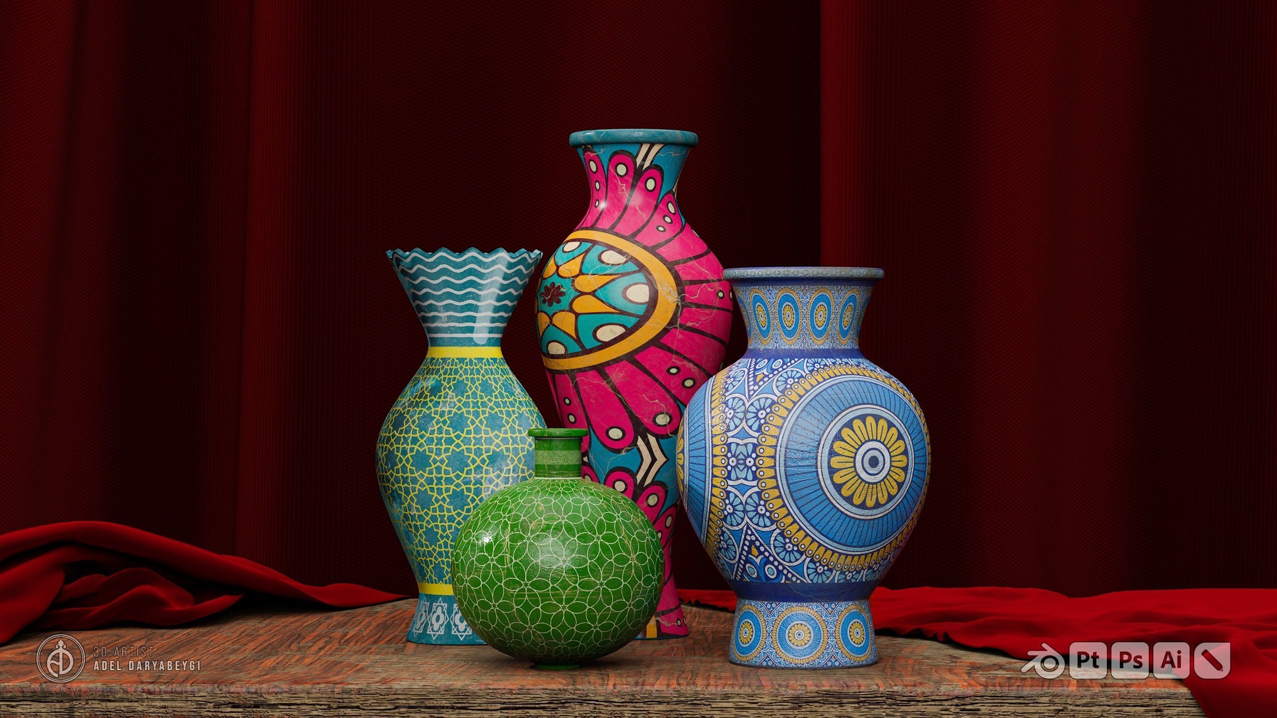 Vase Collection 3 Low-poly 3D model_3