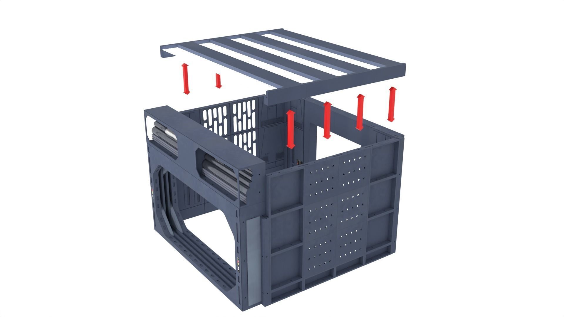 Set 1a - Death Star Vader vs Obi-Wan 1-12 scale Blackseries 3D print model_34