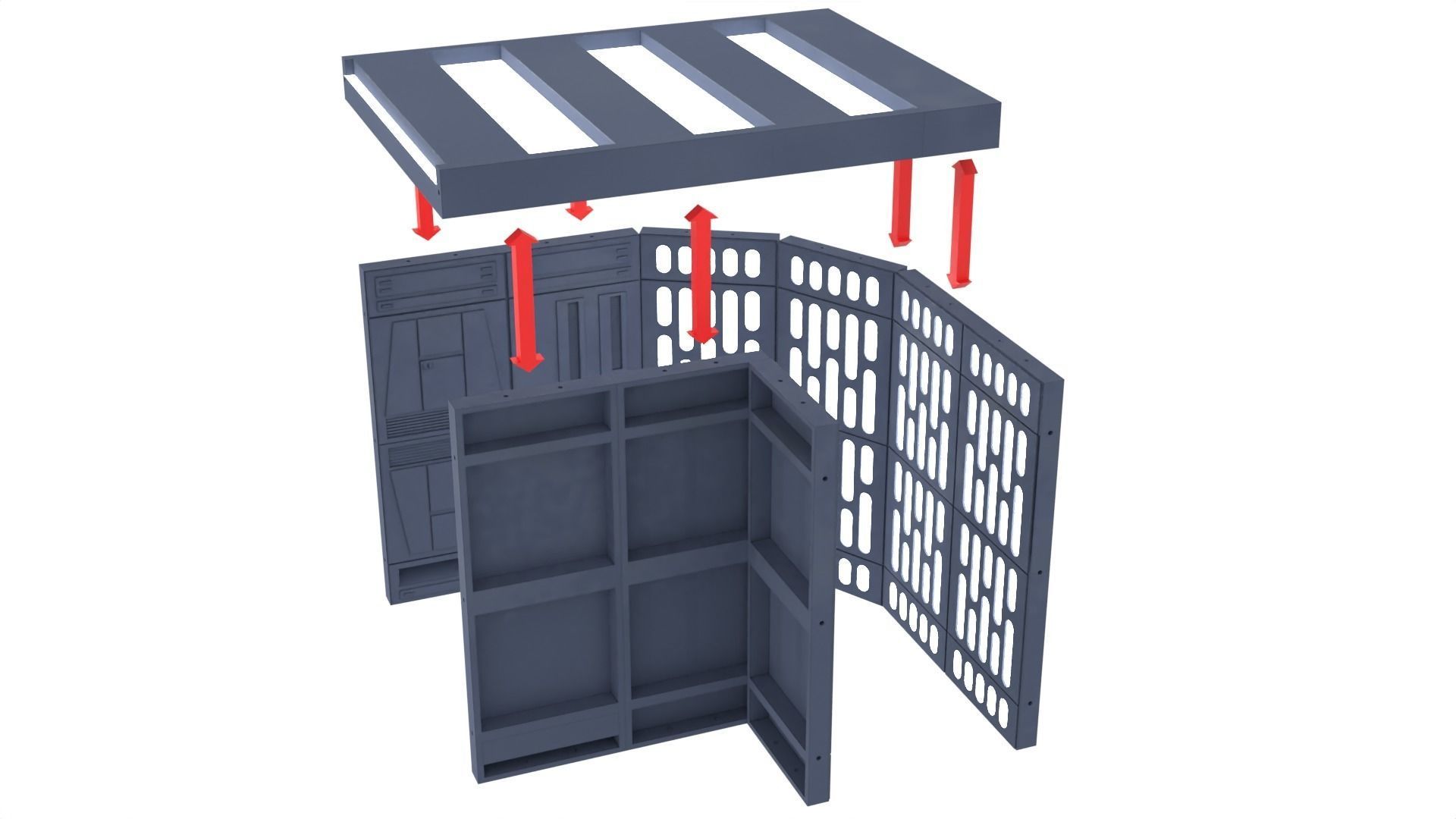 Set 1a - Death Star Vader vs Obi-Wan 1-12 scale Blackseries 3D print model_36