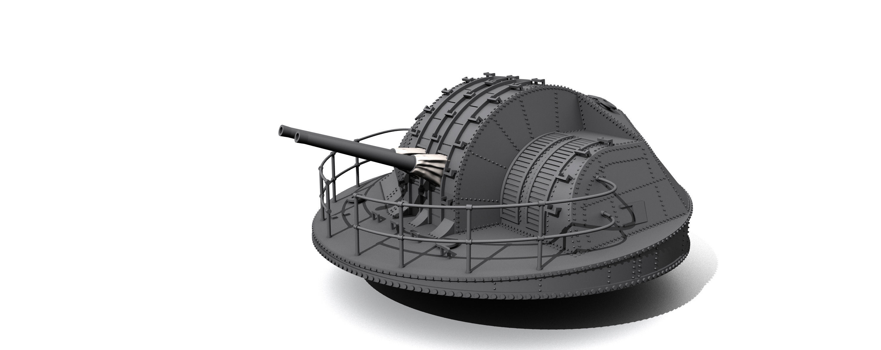 Anti aircraft guns type 89 40 calibre 3D print model_4