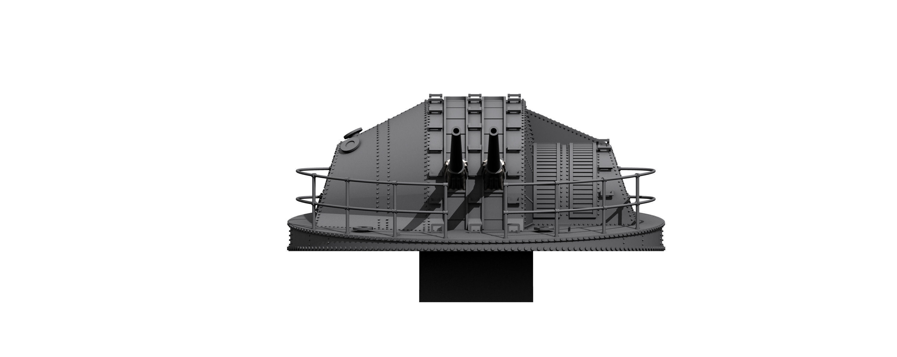 Anti aircraft guns type 89 40 calibre 3D print model_2