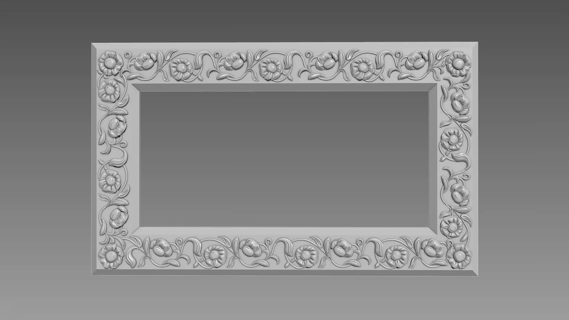 Mirror Frame Large Flower 3D model_0