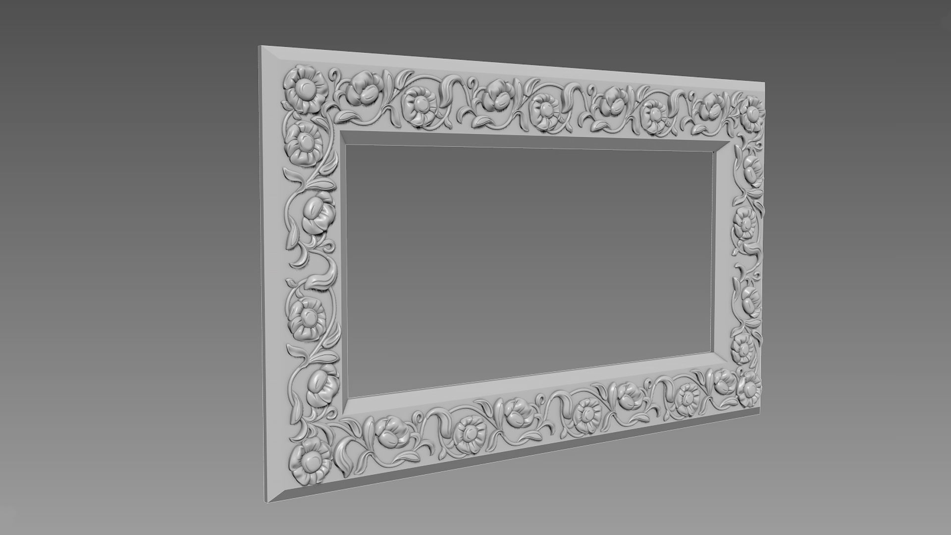 Mirror Frame Large Flower 3D model_1