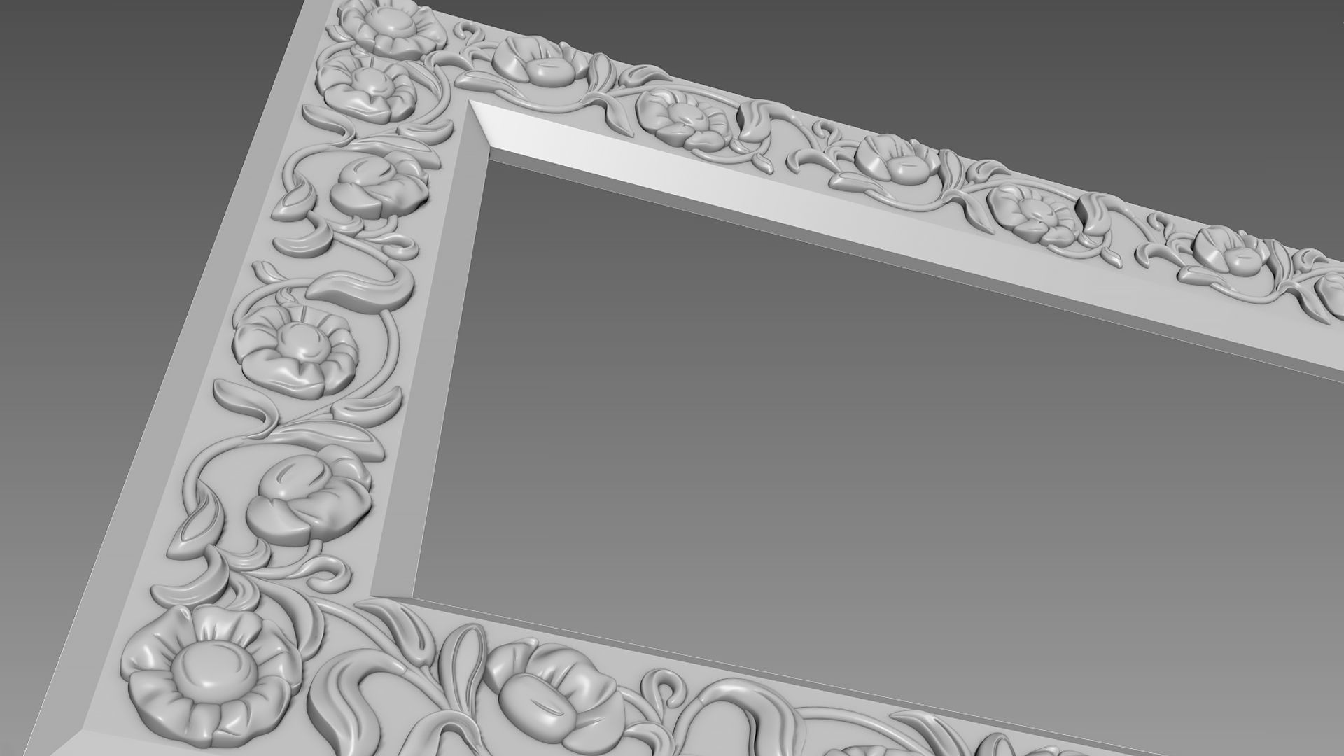 Mirror Frame Large Flower 3D model_4