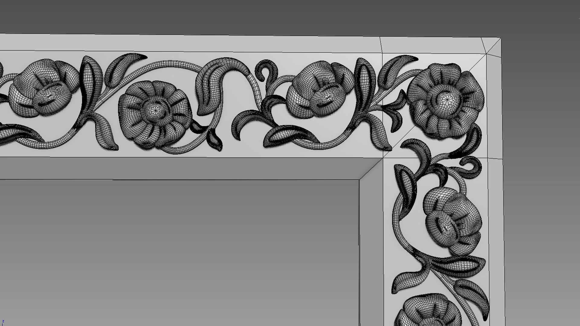 Mirror Frame Large Flower 3D model_7