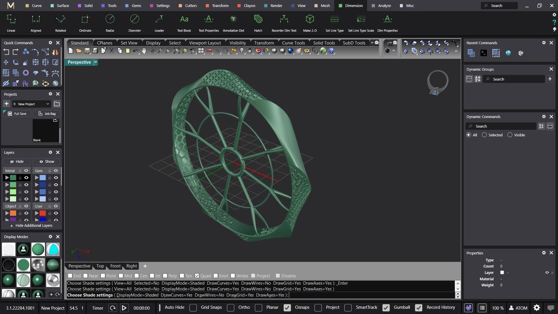 Fusion bracelet bangle 02 in 4 sizes 3D print model_8