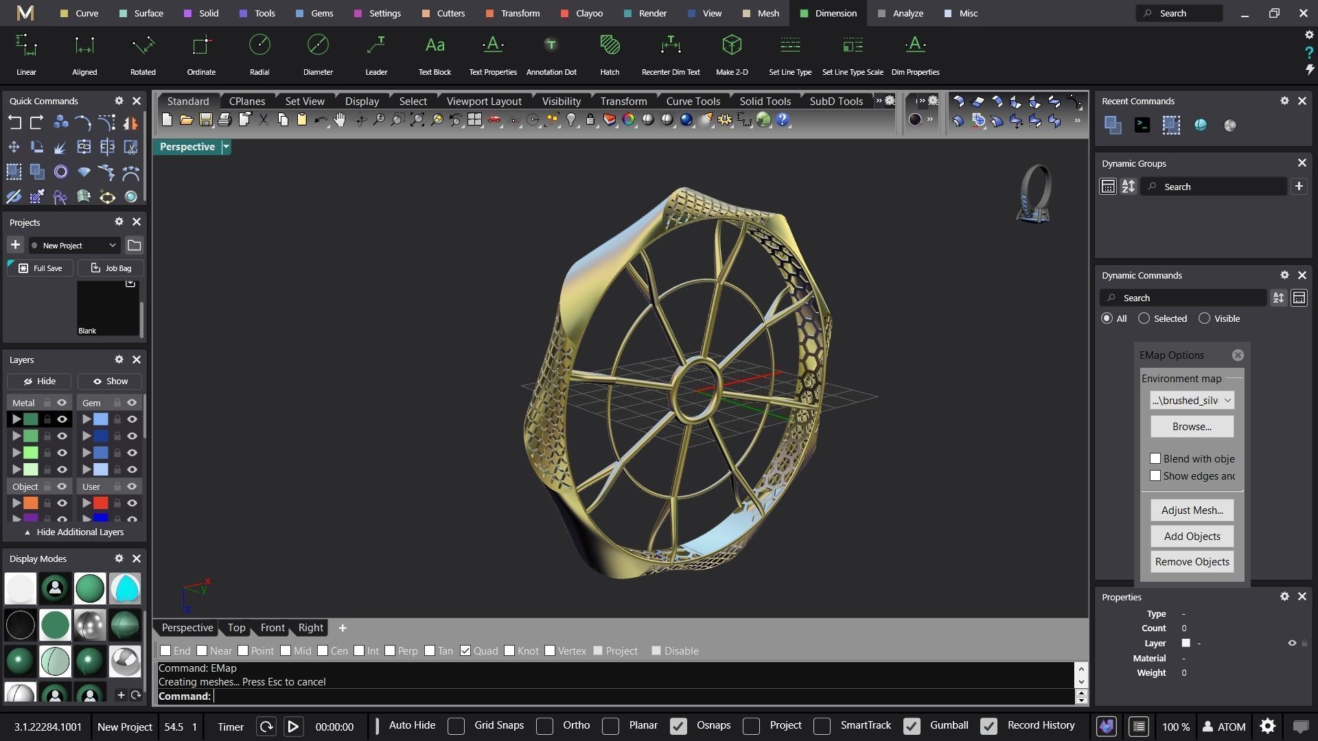 Fusion bracelet bangle 02 in 4 sizes 3D print model_1