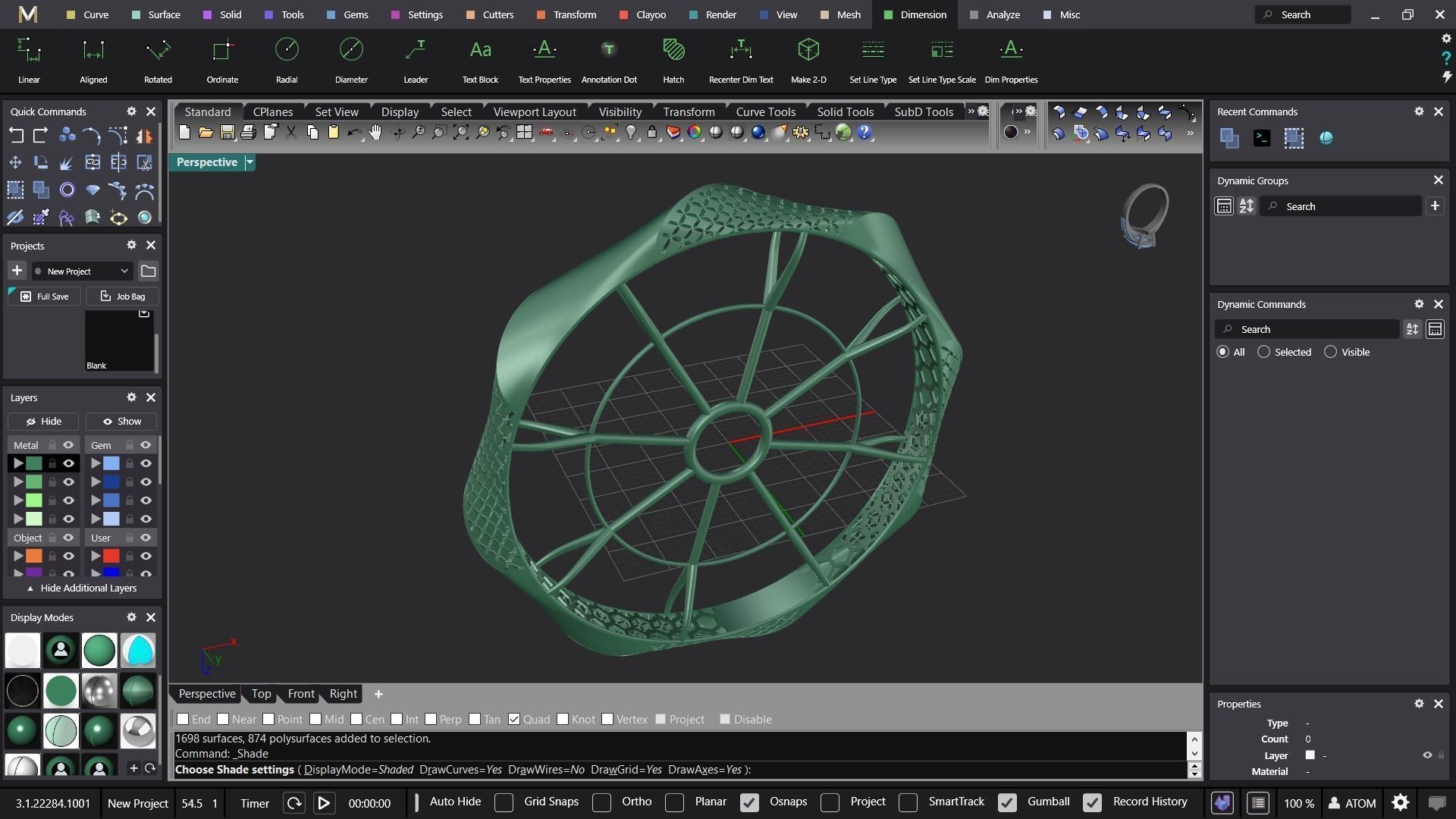 Fusion bracelet bangle 02 in 4 sizes 3D print model_9