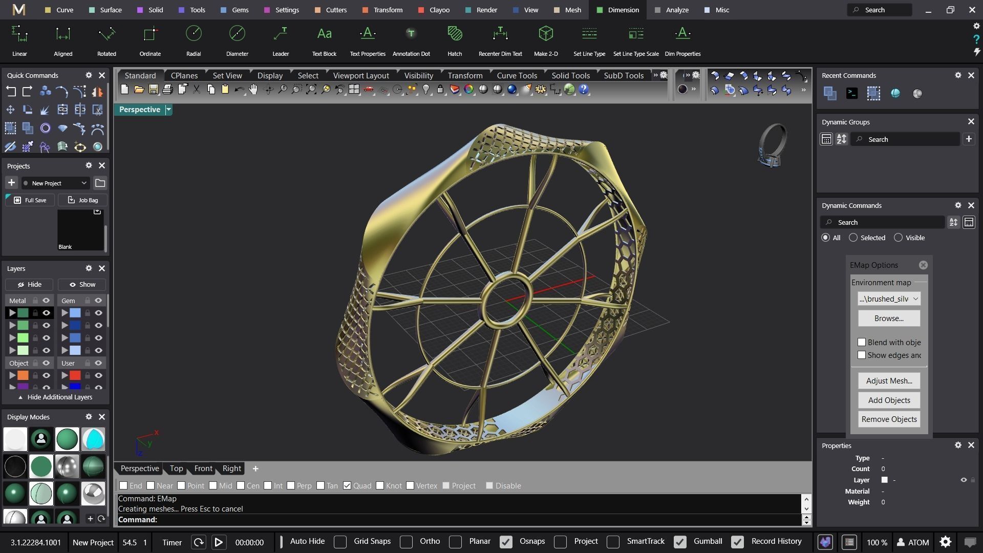 Fusion bracelet bangle 02 in 4 sizes 3D print model_2