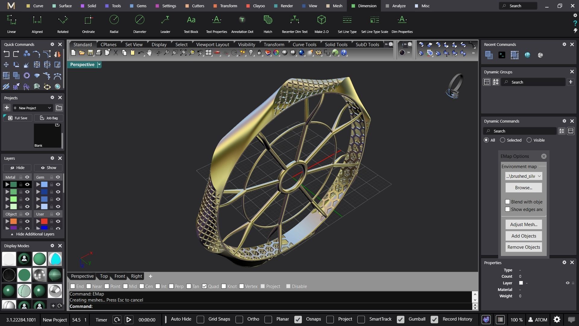 Fusion bracelet bangle 02 in 4 sizes 3D print model_3