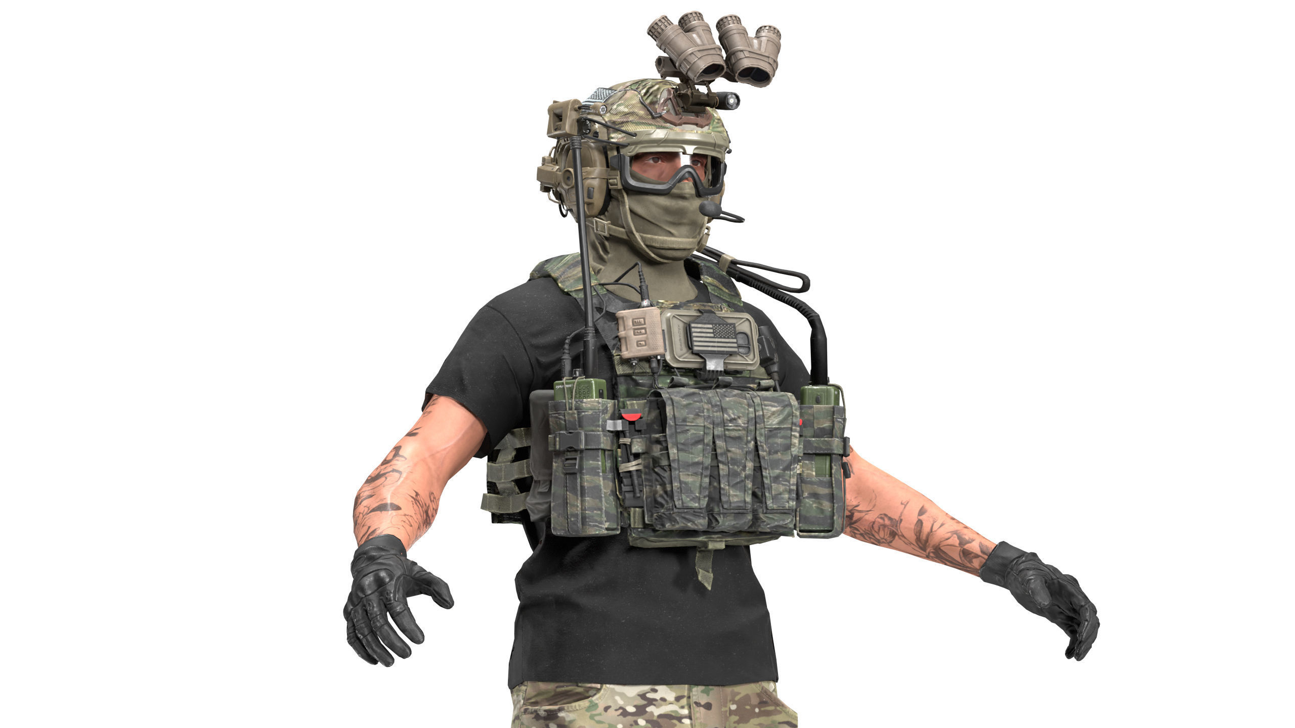 OPS CORE STEP IN PROTECTION GOGGLES Low-poly 3D model_7