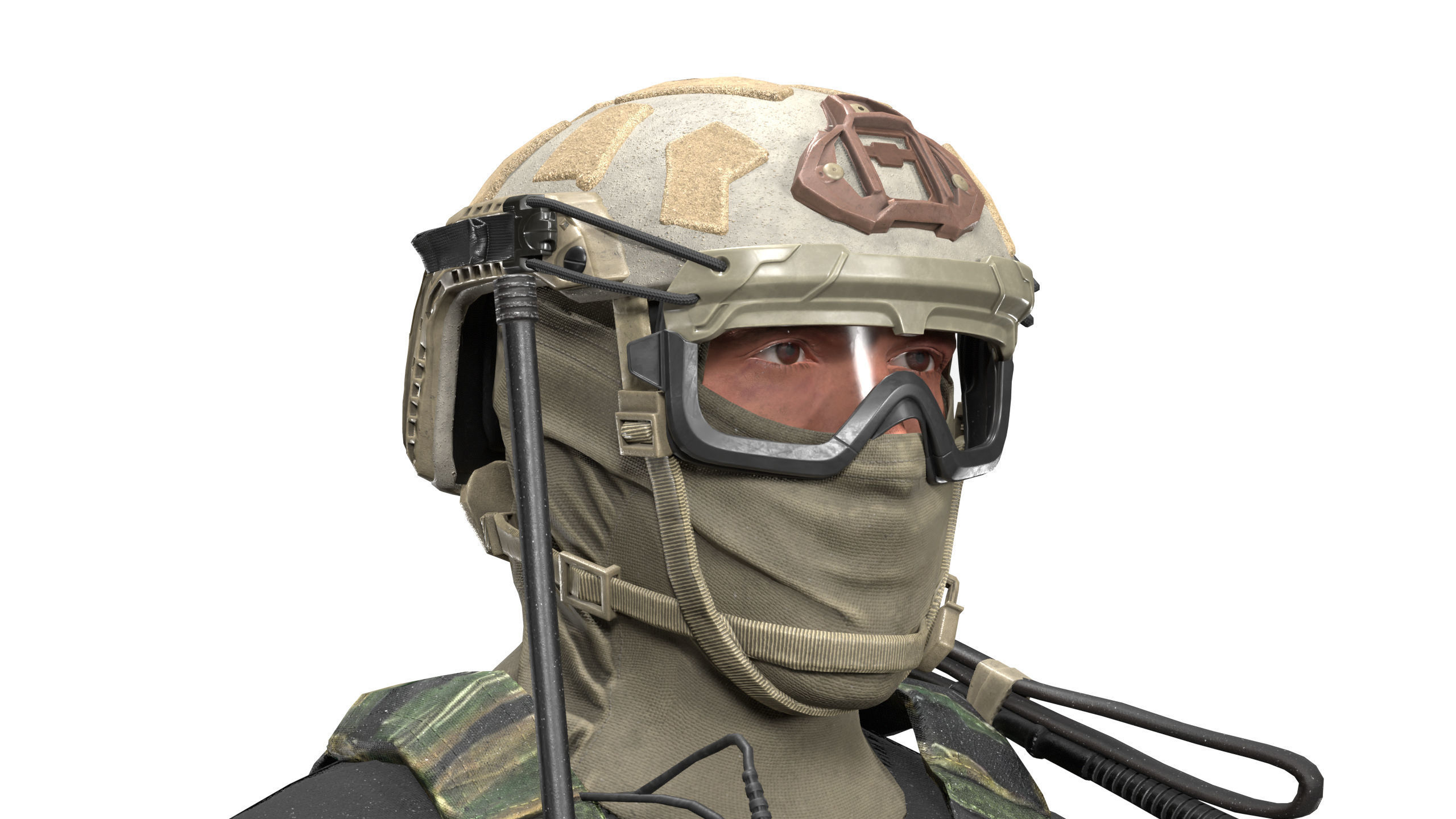OPS CORE STEP IN PROTECTION GOGGLES Low-poly 3D model_3