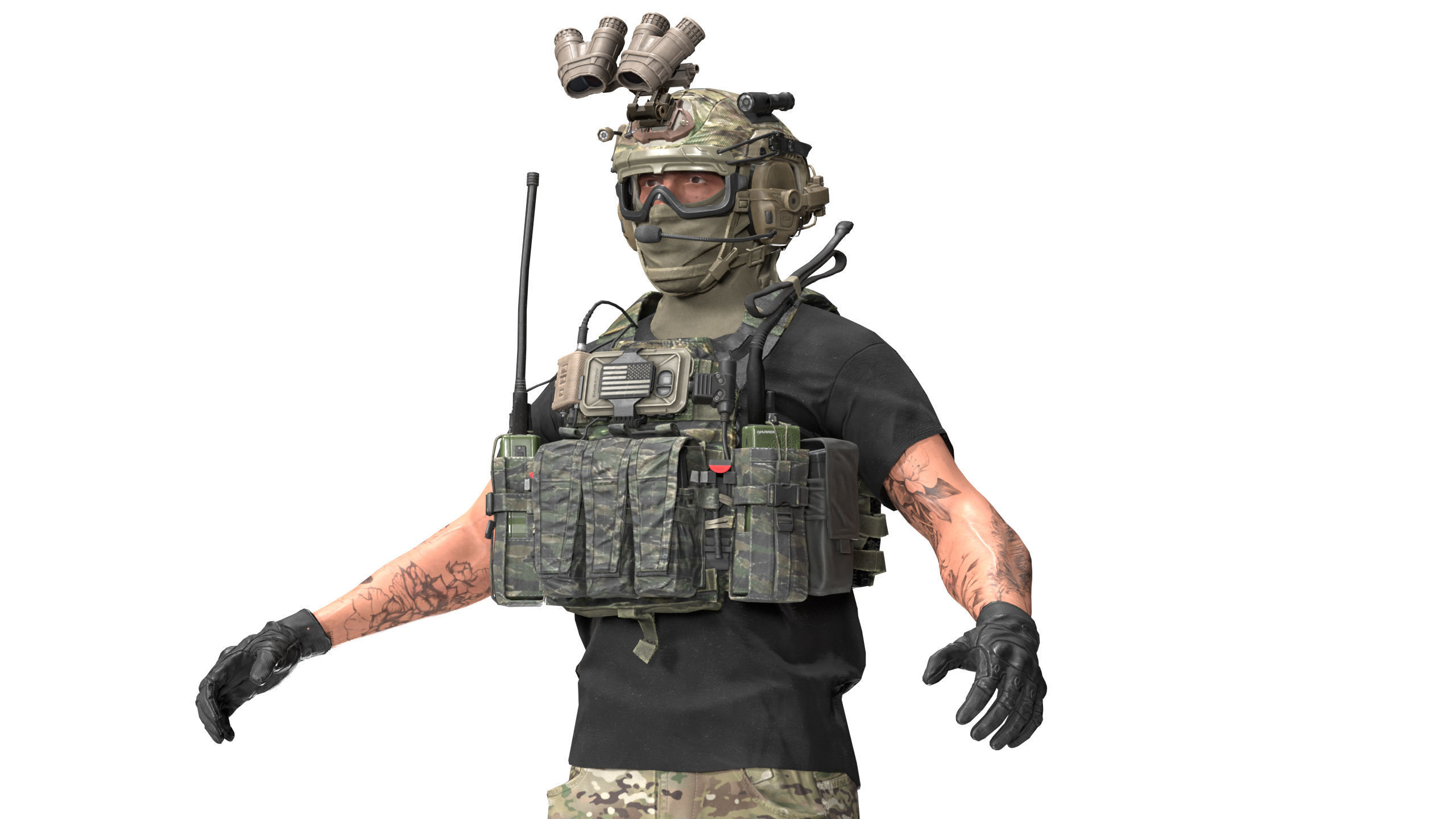 OPS CORE STEP IN PROTECTION GOGGLES Low-poly 3D model_5