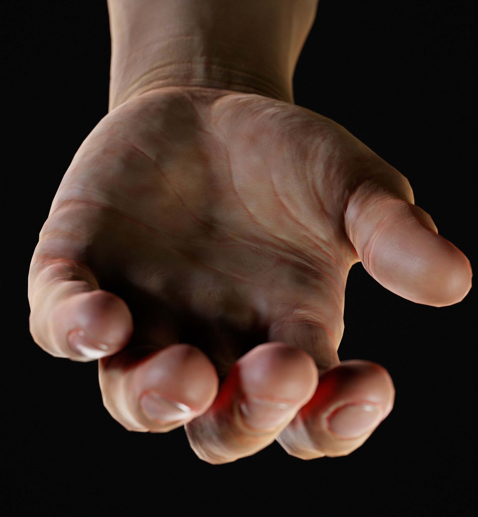 Man Hand  Human Low-poly 3D model_6