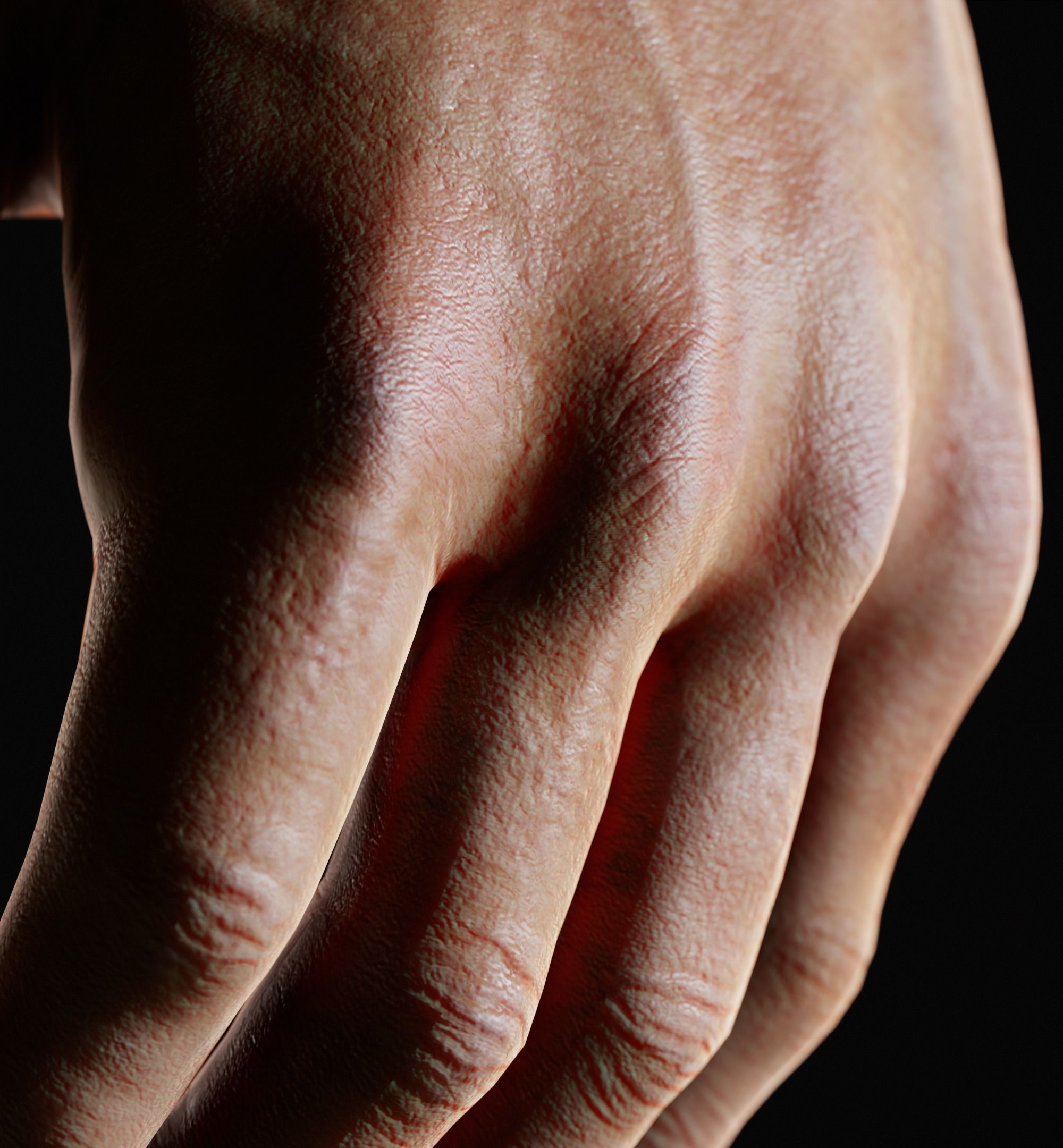 Man Hand  Human Low-poly 3D model_16