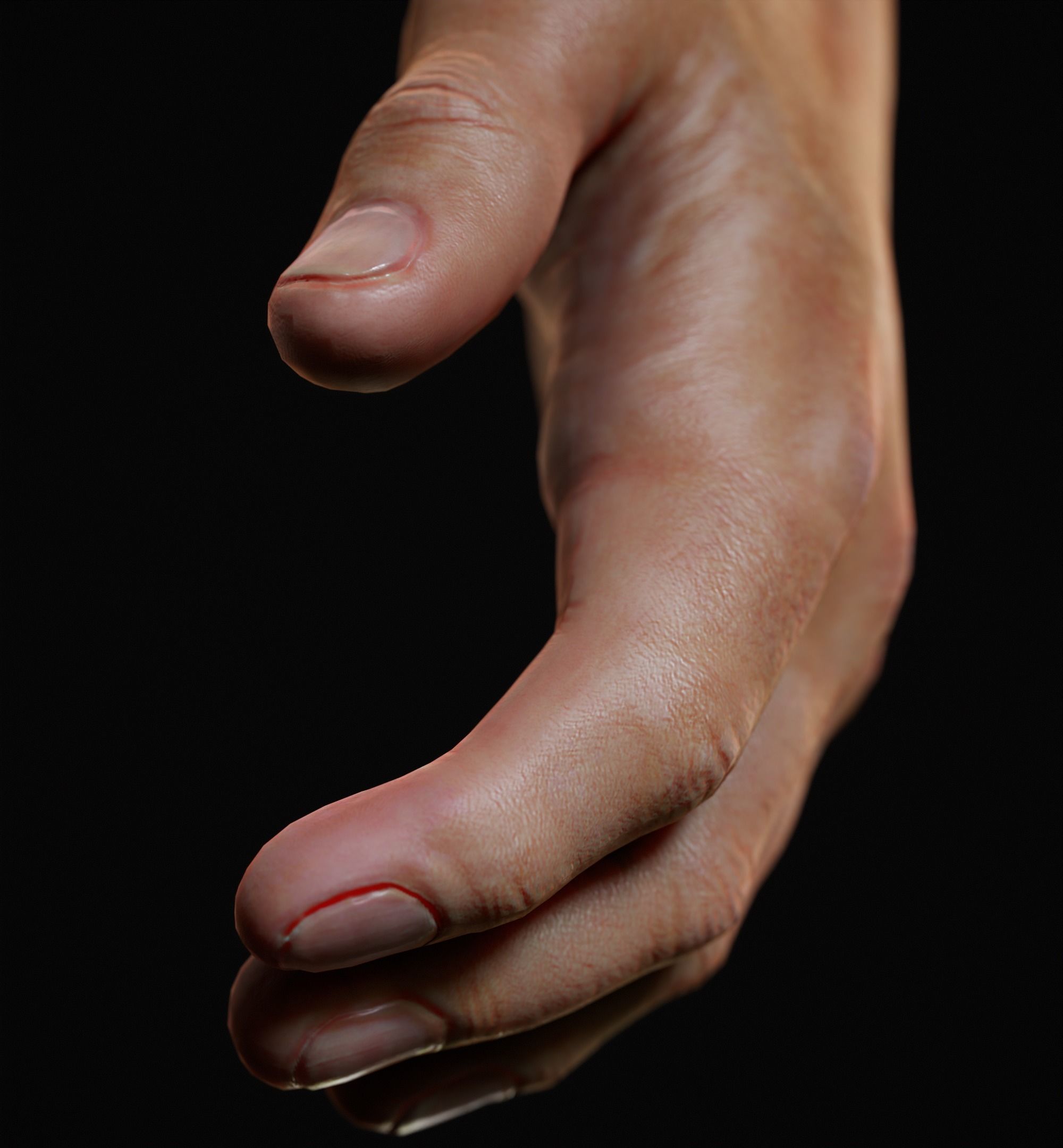 Man Hand  Human Low-poly 3D model_5