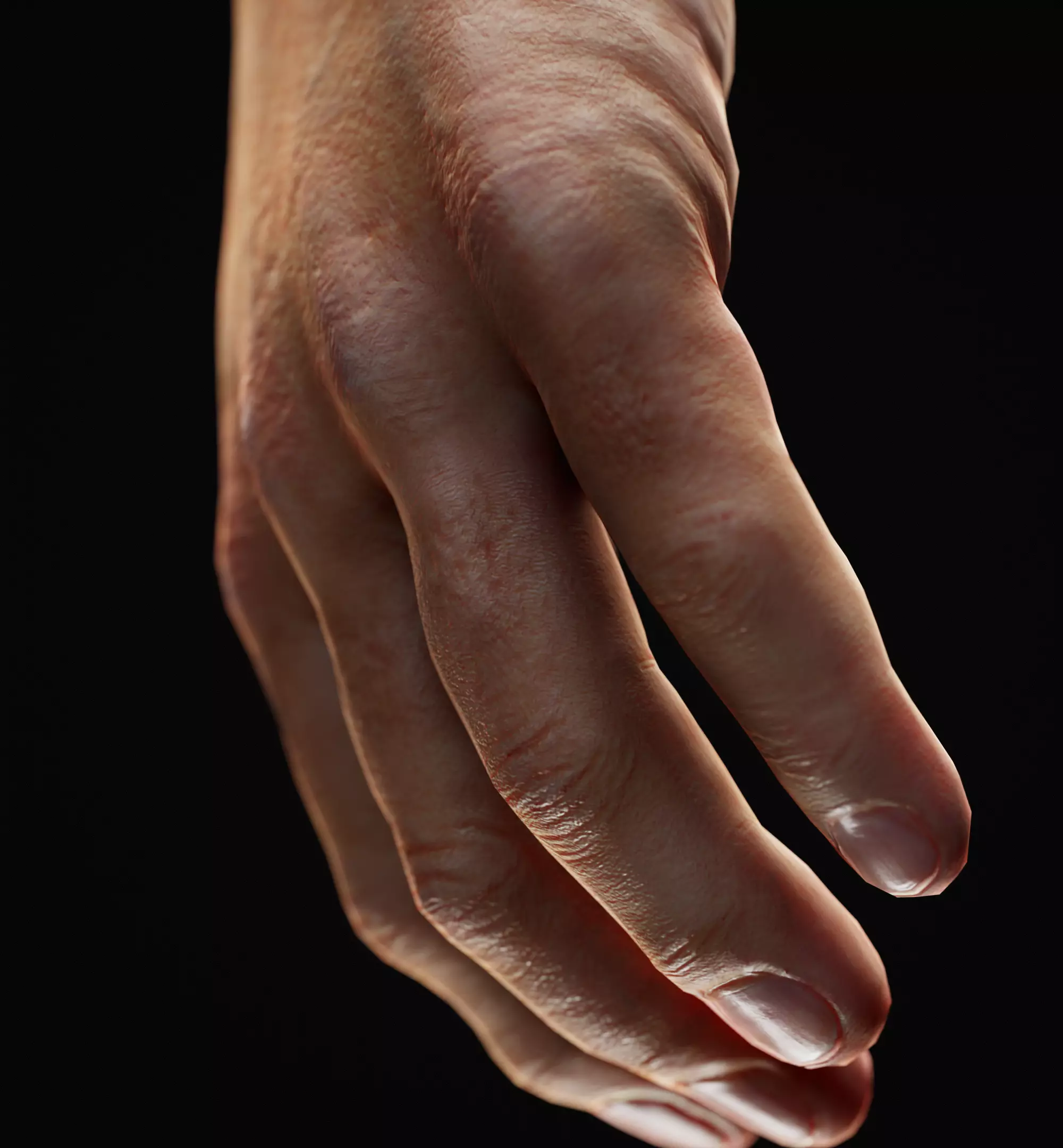 Man Hand  Human Low-poly 3D model_0