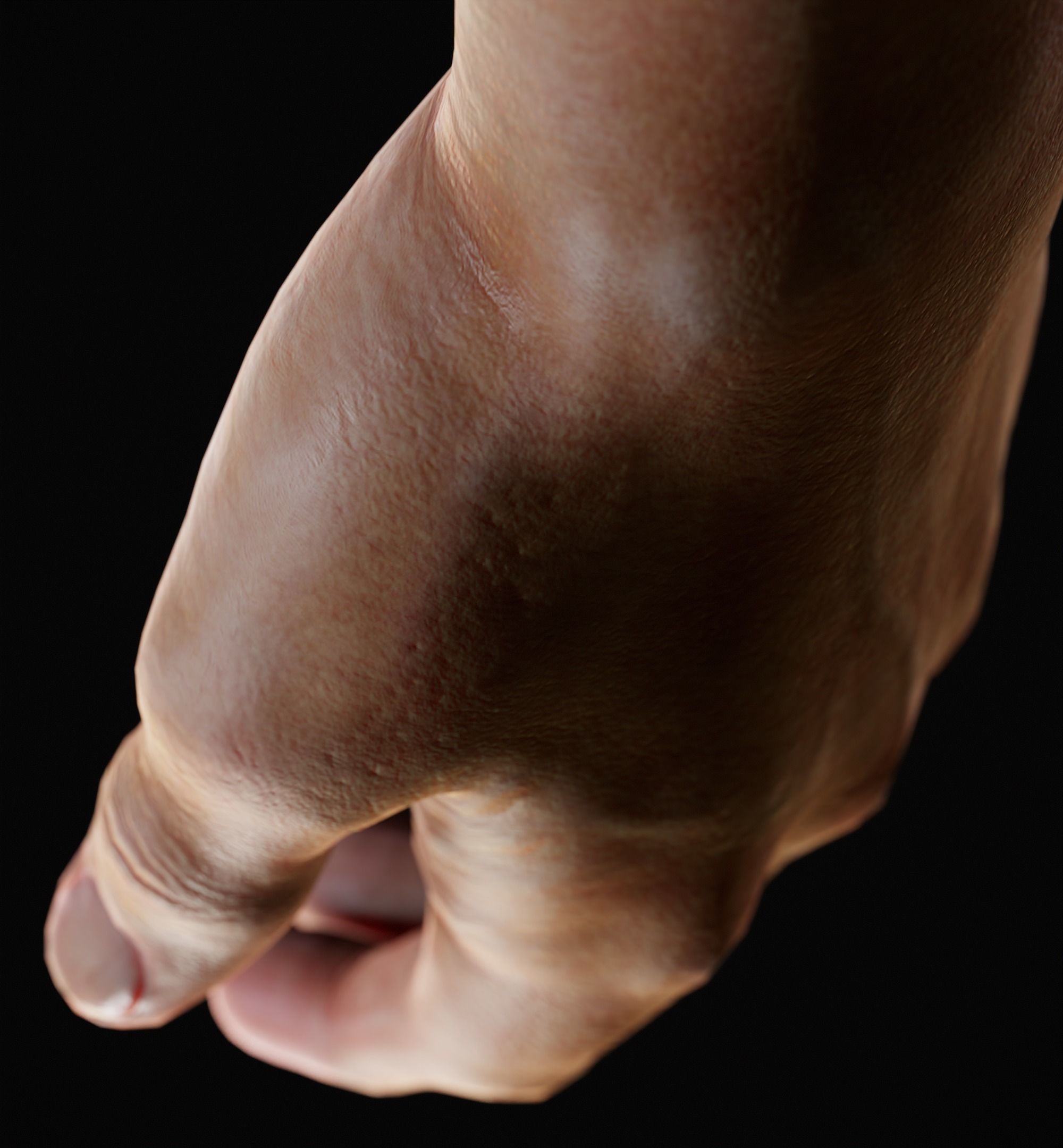 Man Hand  Human Low-poly 3D model_11