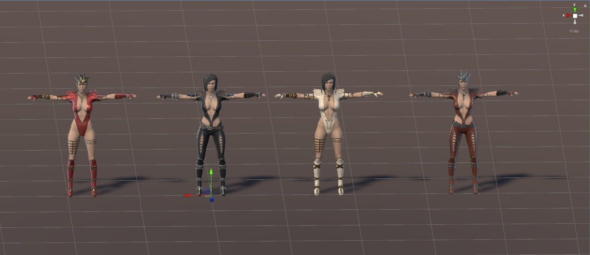 Female warrior 02 Low-poly 3D model_17