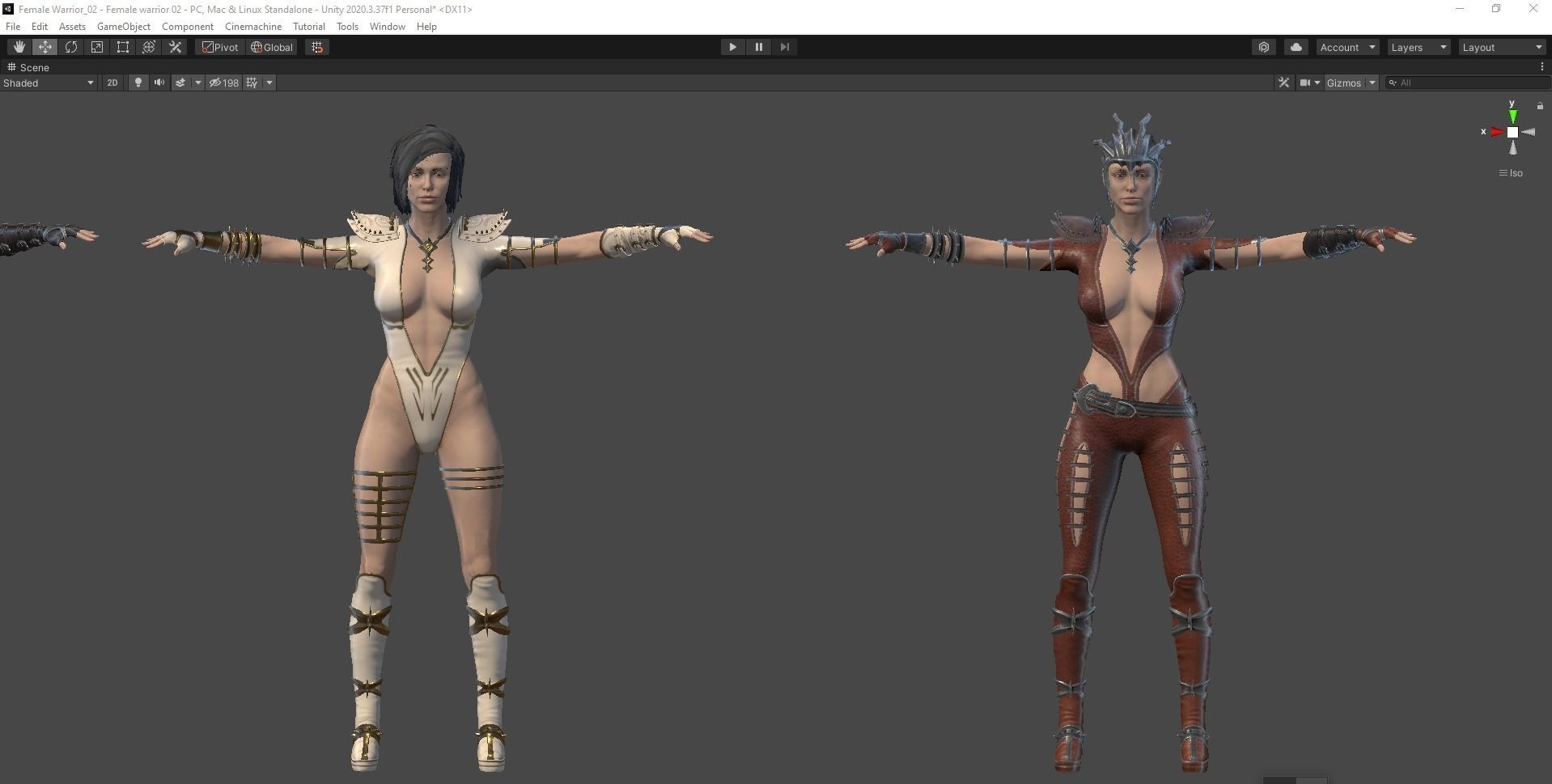 Female warrior 02 Low-poly 3D model_18