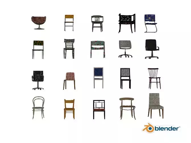 Stylized Chair Pack with Hd Texture 3D model