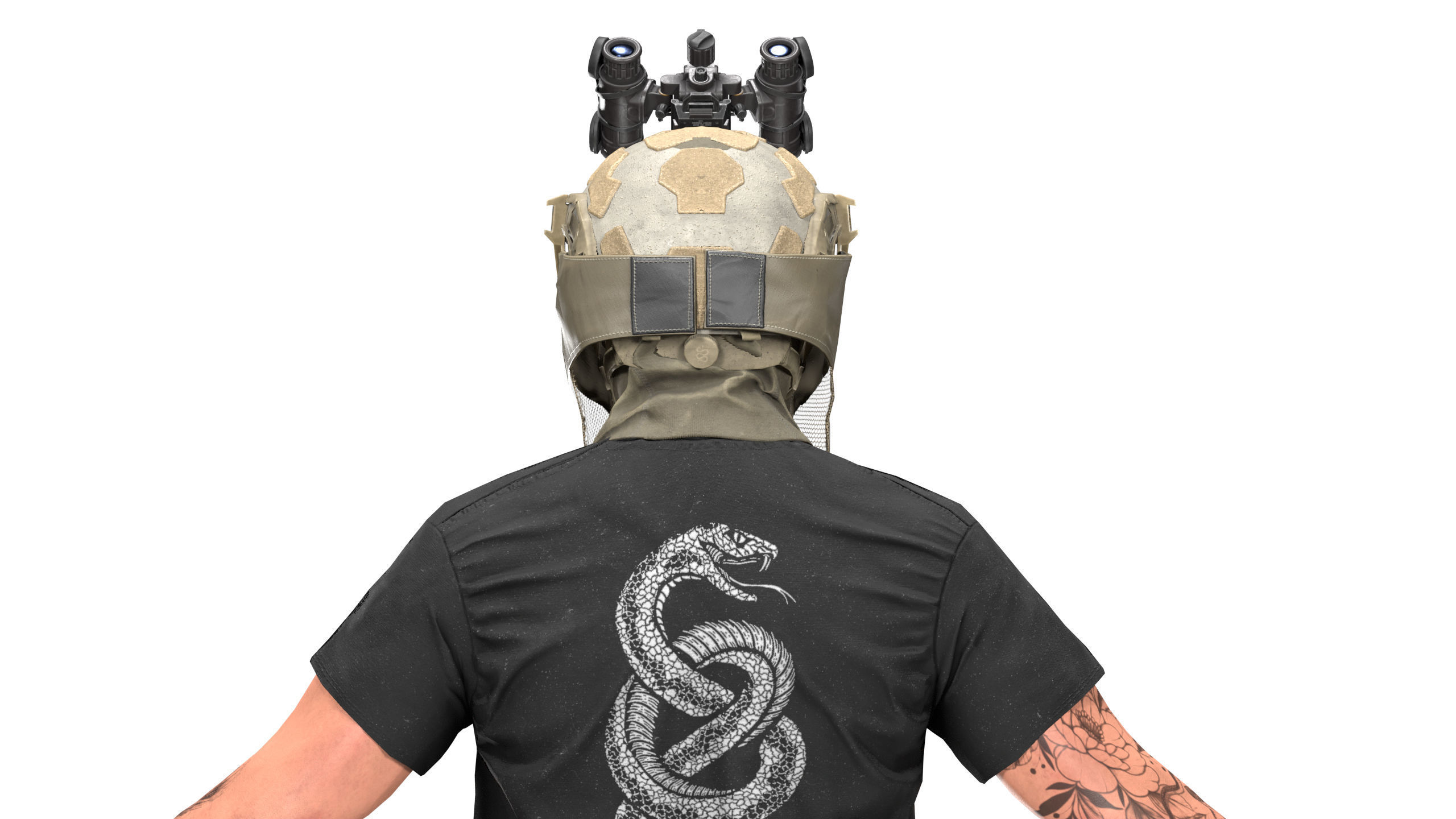 OPS CORE Force On Force Mandible Low-poly 3D model_12