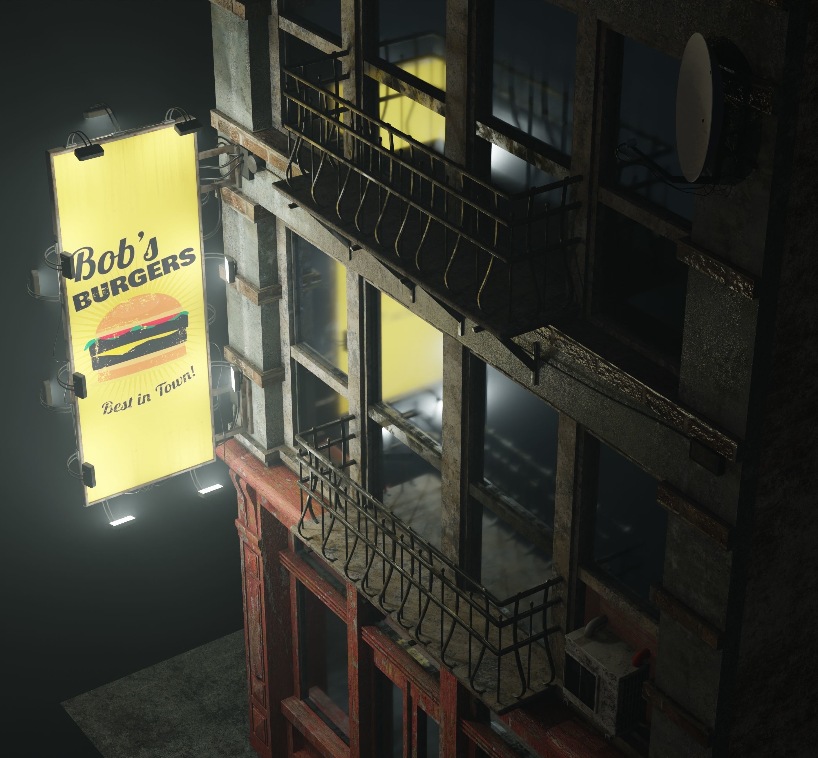 Old Building 3D model_4