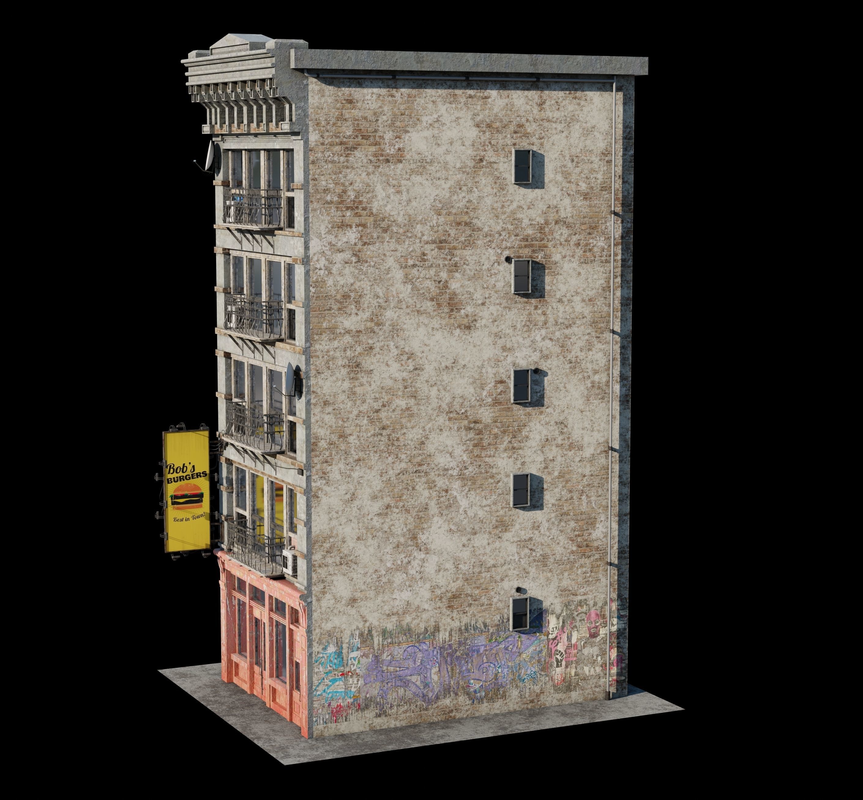 Old Building 3D model_5