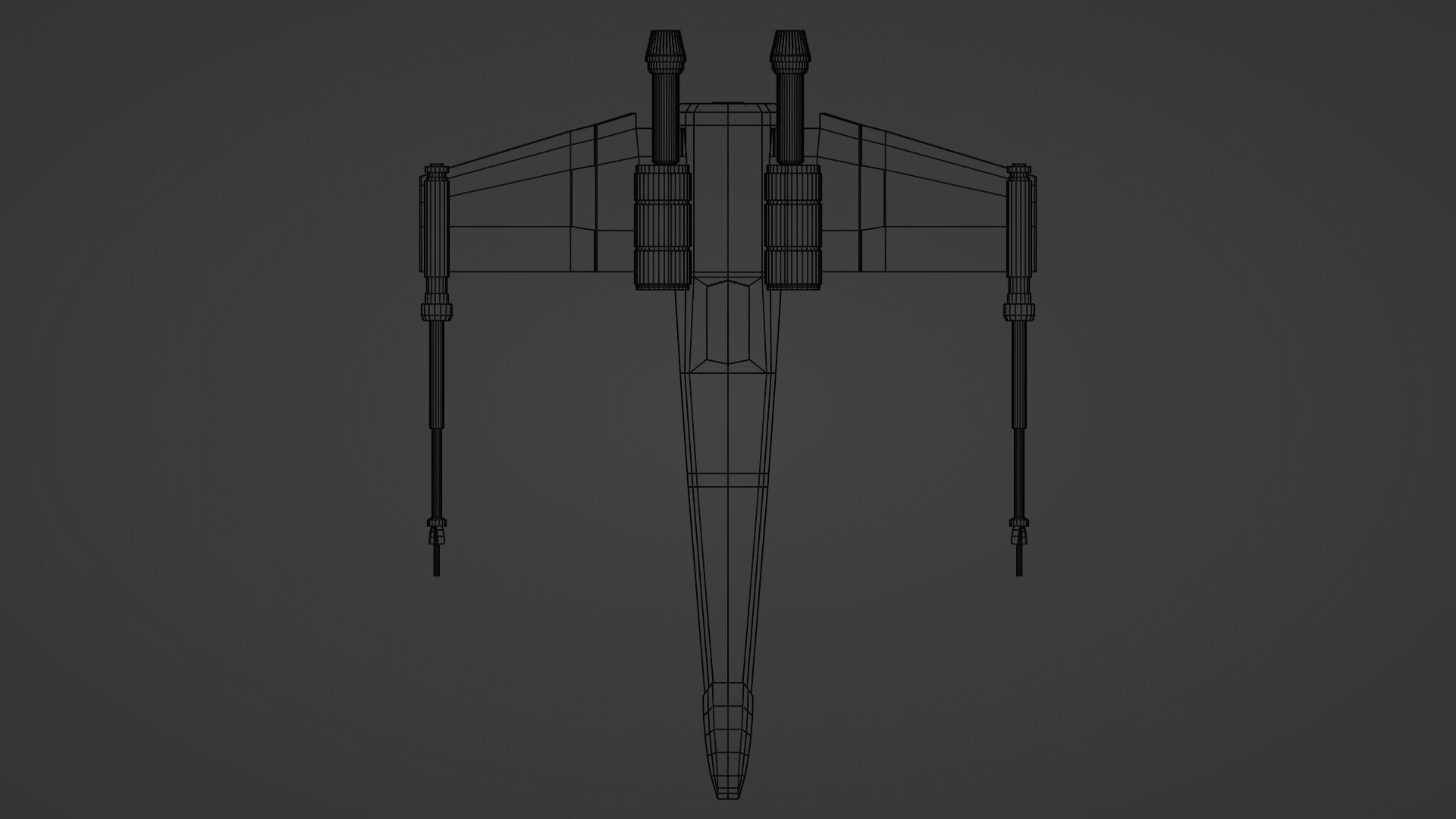 X-Wing Low-poly 3D model_12