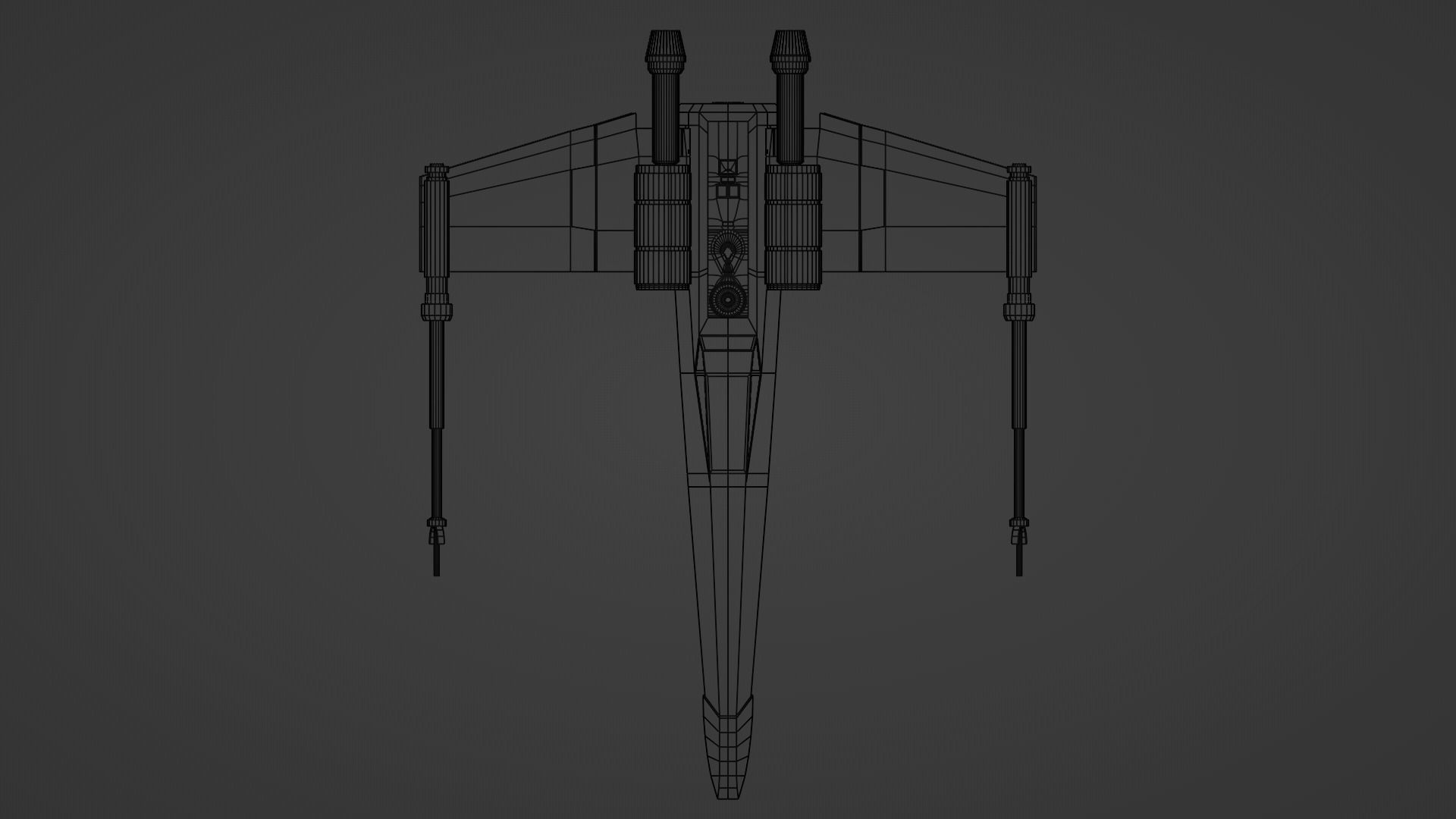 X-Wing Low-poly 3D model_11