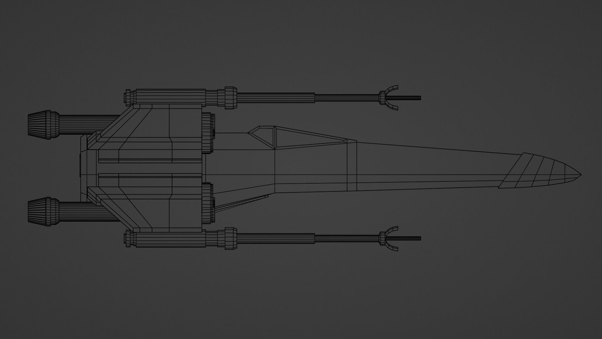 X-Wing Low-poly 3D model_10
