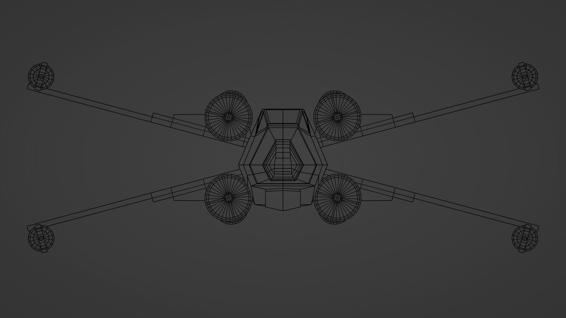 X-Wing Low-poly 3D model_13