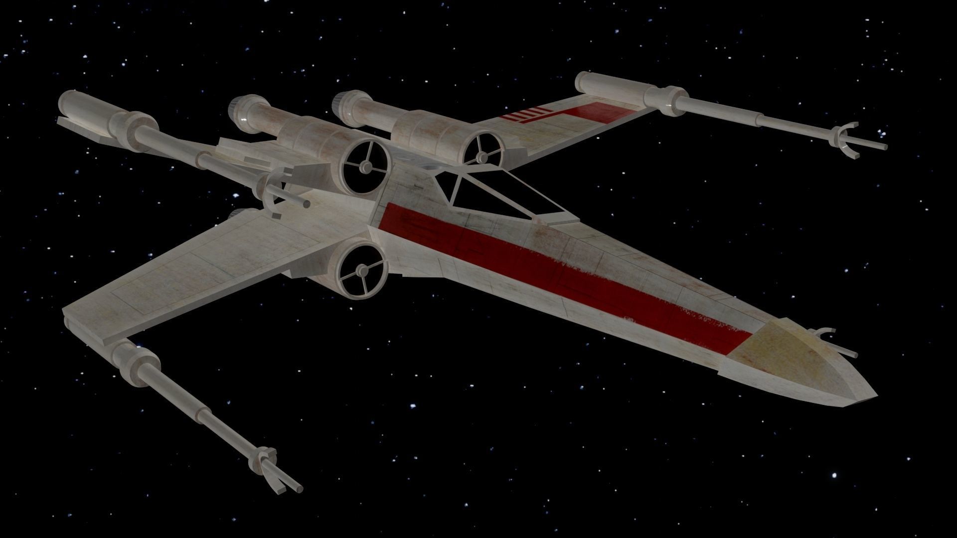 X-Wing Low-poly 3D model_4