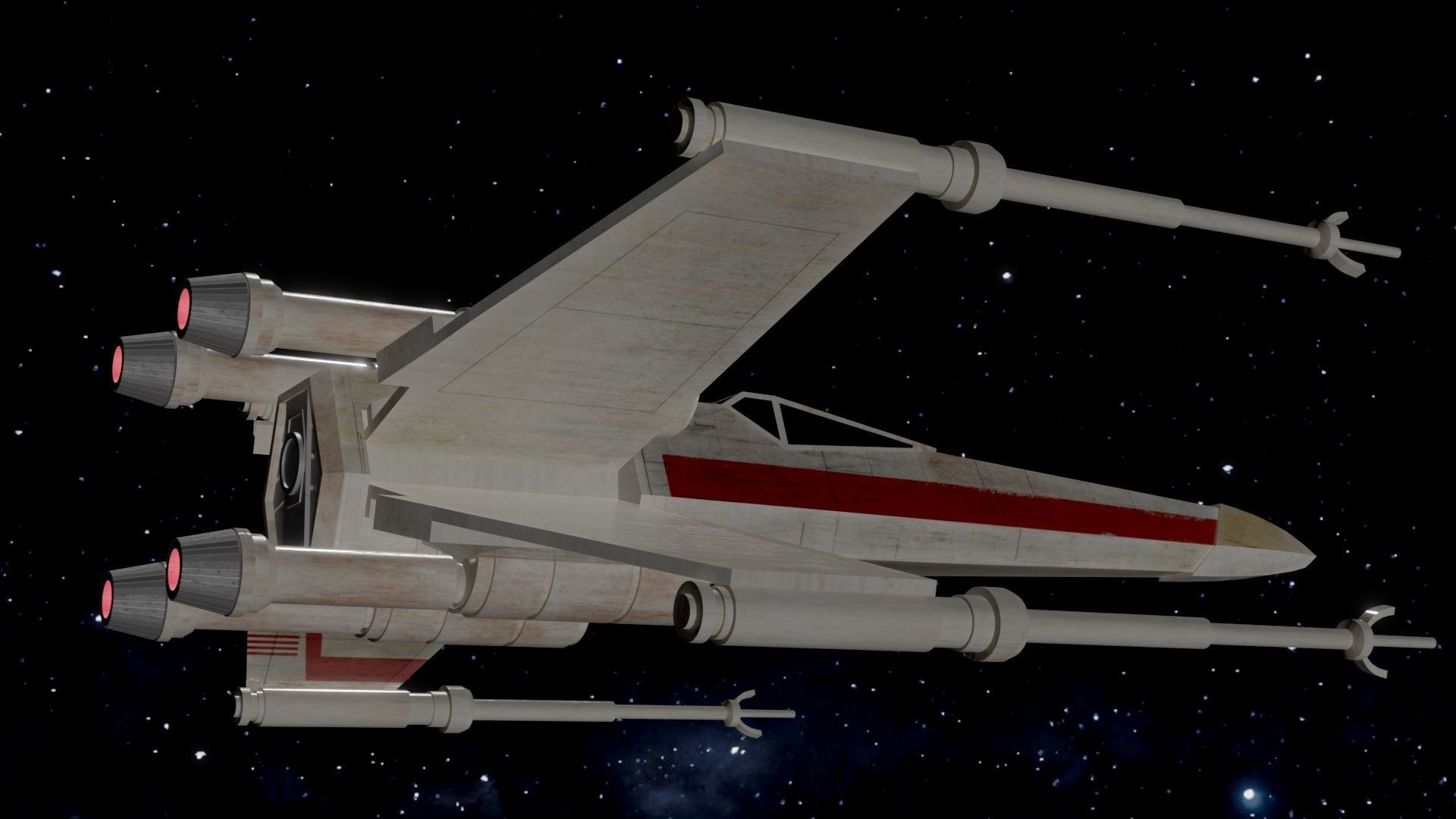 X-Wing Low-poly 3D model_2